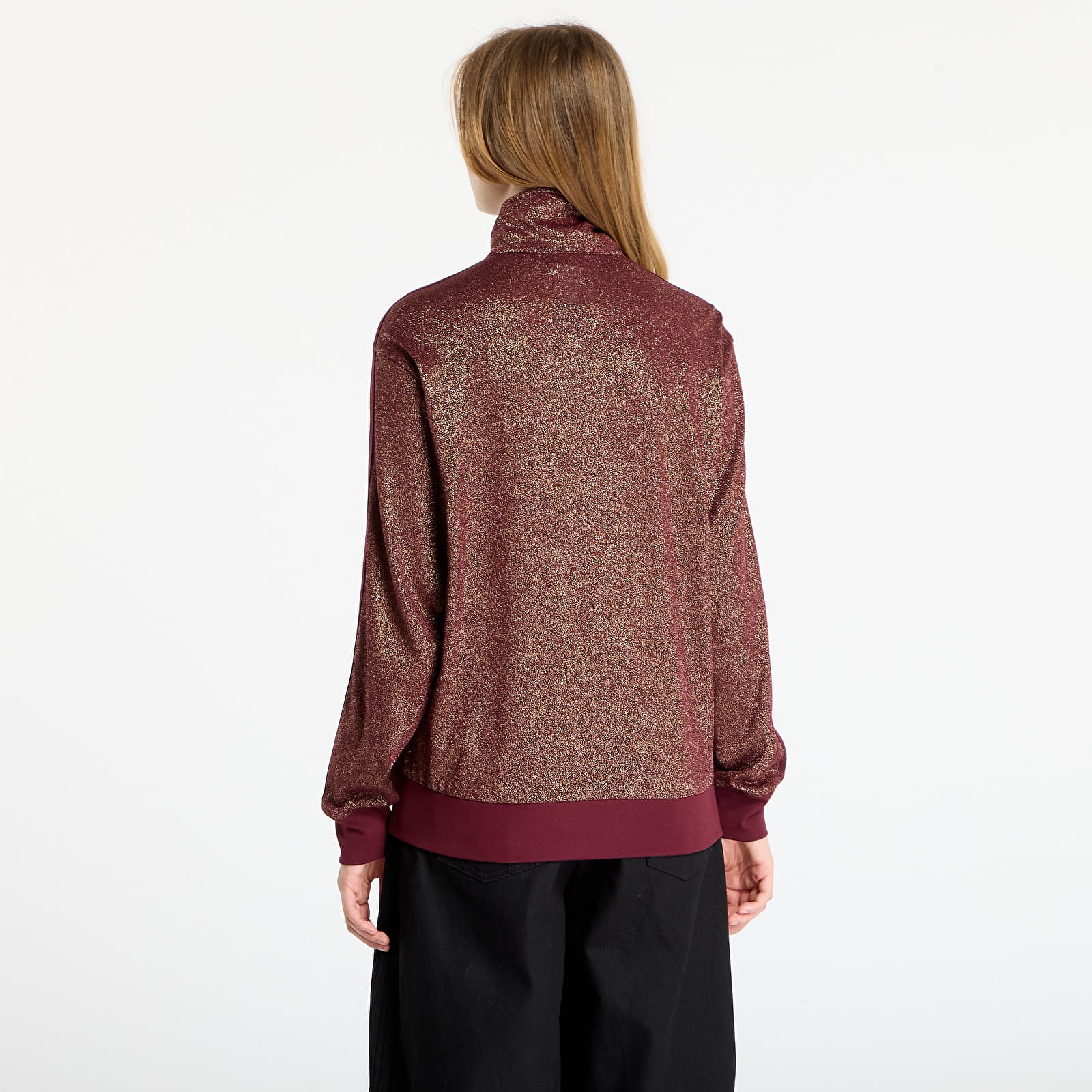 Hanorace pentru femei adidas Lurex Fb Tt Maroon/ Gold Metallic