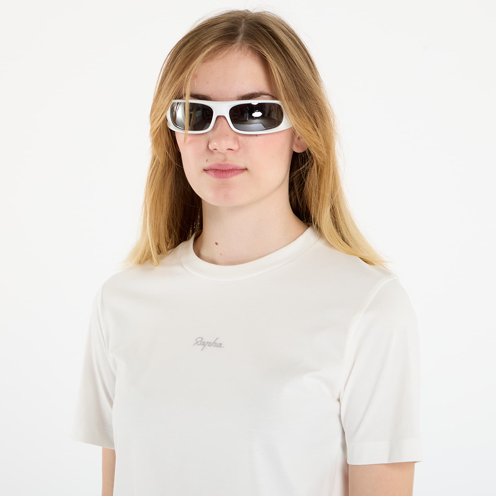 Dames T-shirts Rapha Women's Cotton T-Shirt White/ Light Grey