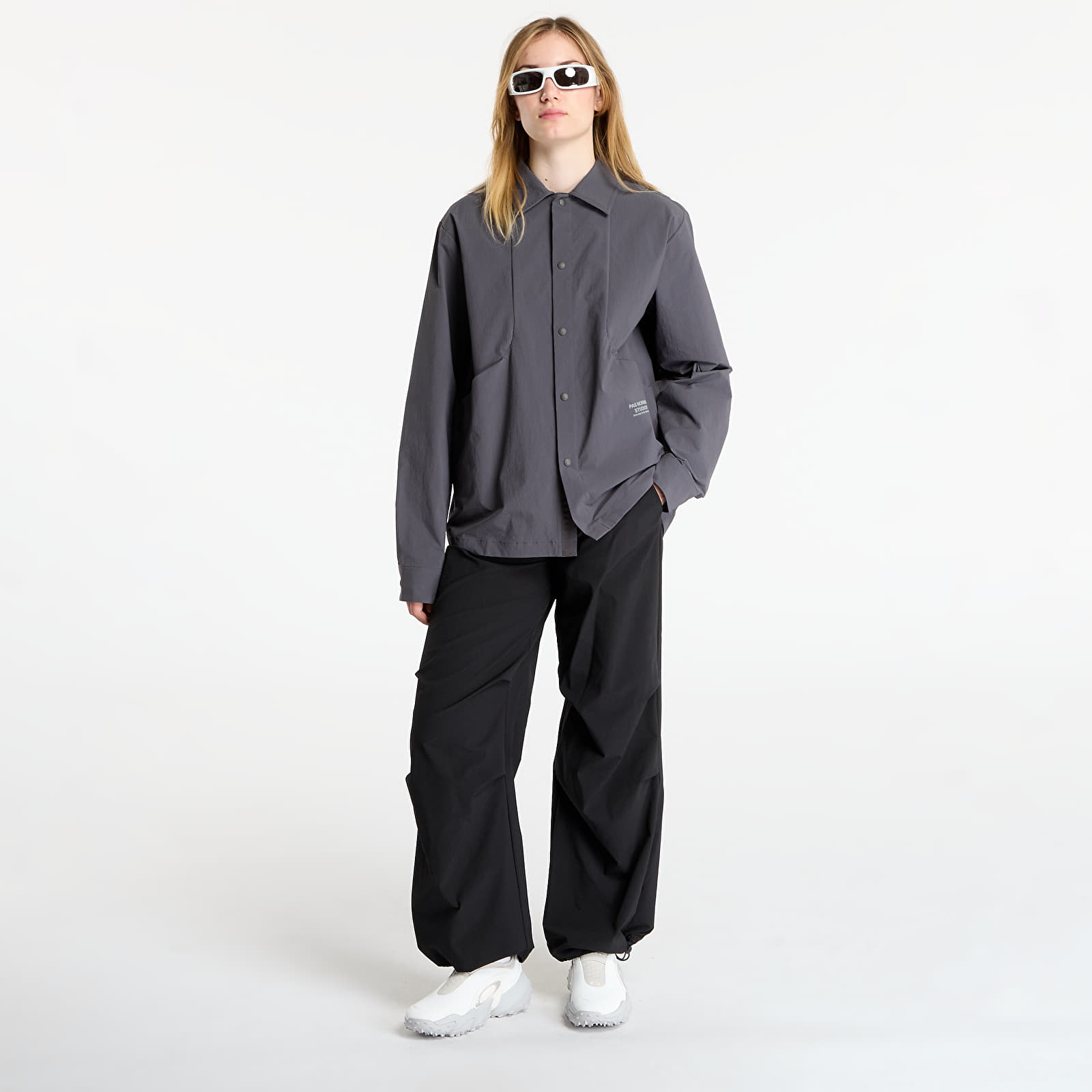 Pánske košele Pas Normal Studios Off-Race Tech Overshirt UNISEX Steel