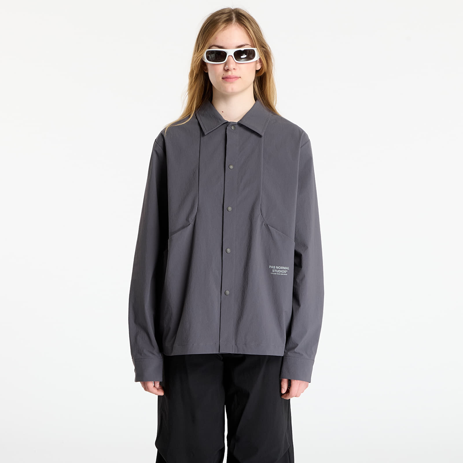 Pánske košele Pas Normal Studios Off-Race Tech Overshirt UNISEX Steel