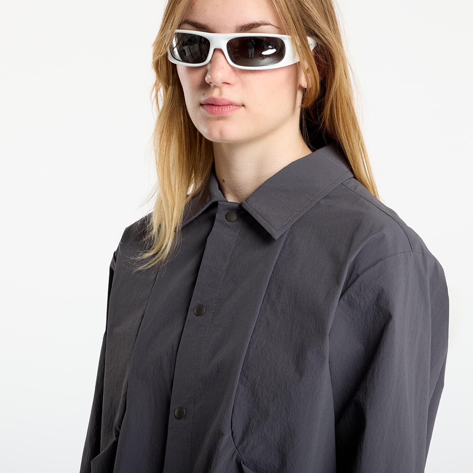 Pánske košele Pas Normal Studios Off-Race Tech Overshirt UNISEX Steel