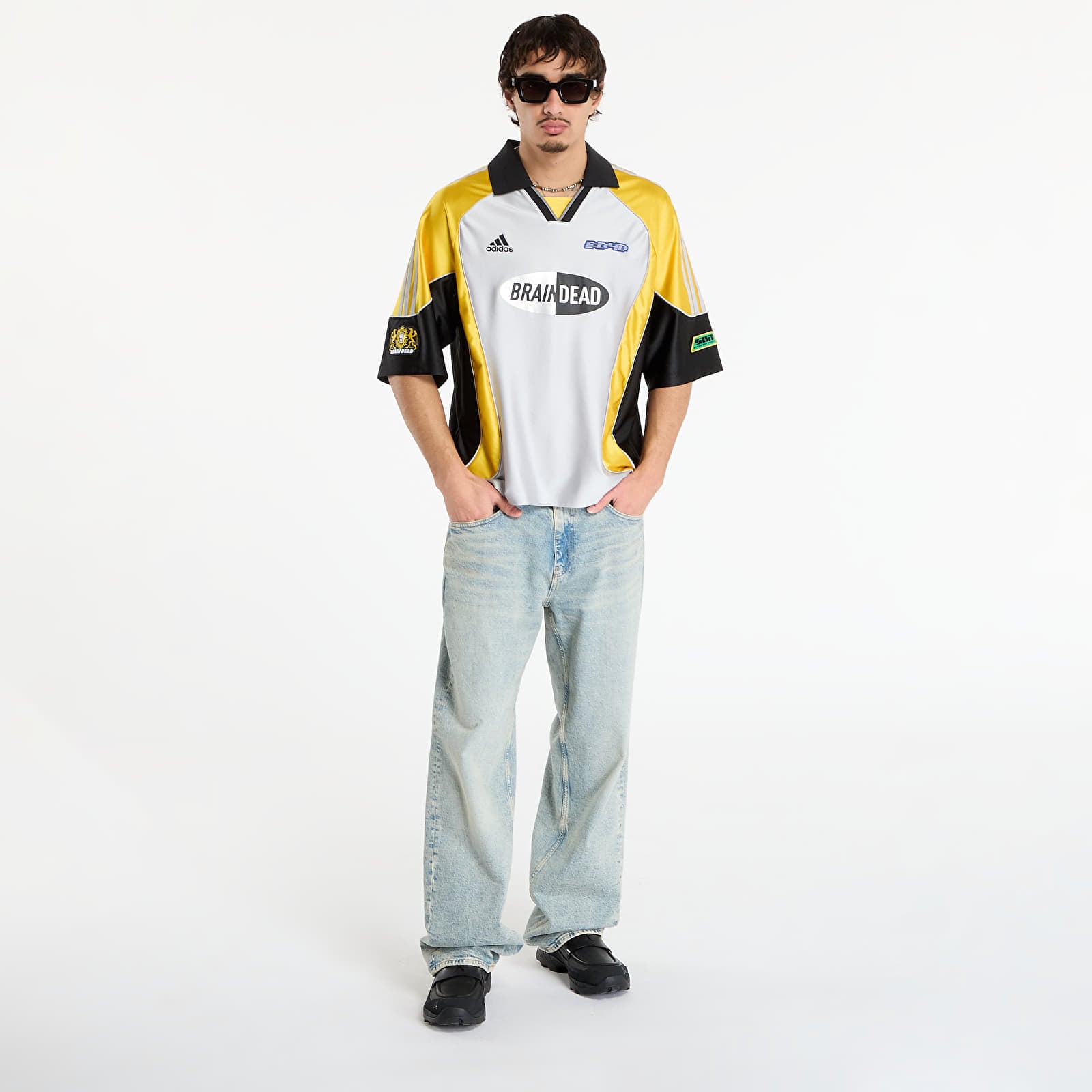 Men's jerseys adidas x Brain Dead Fb Jersey Silver Metallic