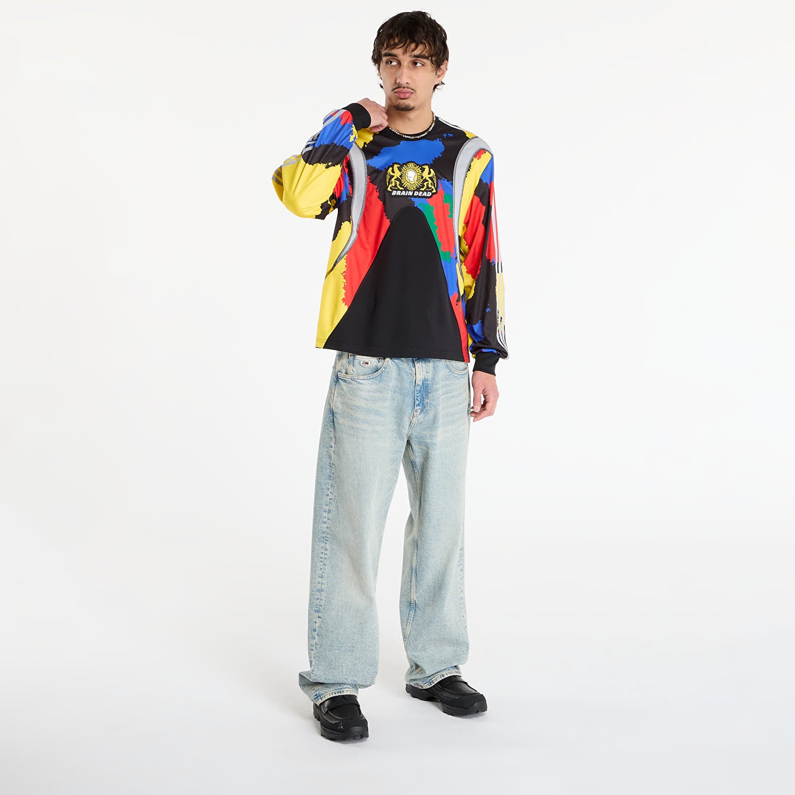 Men's jerseys adidas x Brain Dead Ls Jersey Black/ Eqtyel