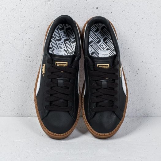 Puma platform trace sneakers in white black with gum sole 2025