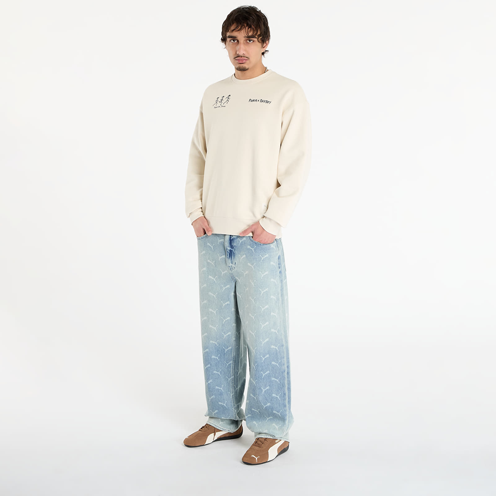 Casacos com capuz para homem Puma x Saysky UNISEX Crew Sweatshirt Alpine Snow