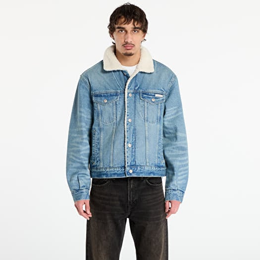 Takki Calvin Klein Jeans 90S Sherpa Trucker Jacket Blue