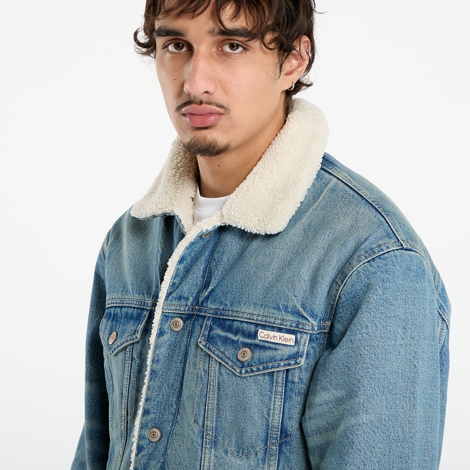 Striukės Calvin Klein Jeans 90S Sherpa Trucker Jacket Blue
