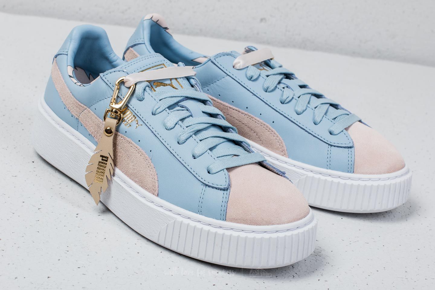 Puma basket platform beige top