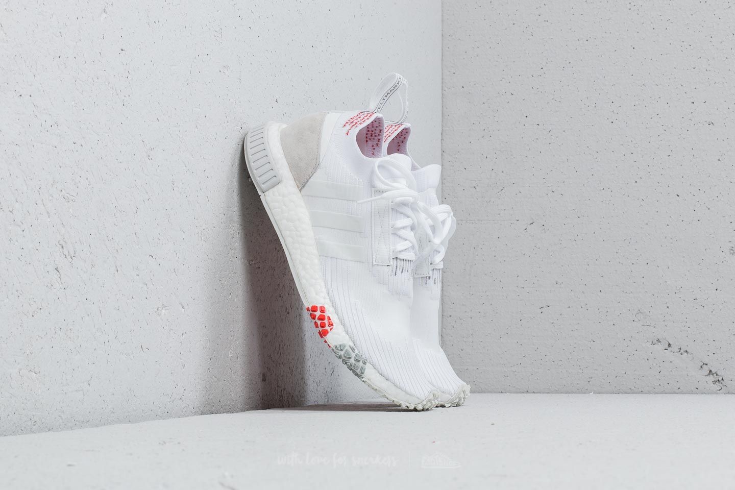 Women's shoes adidas NMD_Racer Primeknit W Ftw White/ Ftw White/ Trace Scarlet