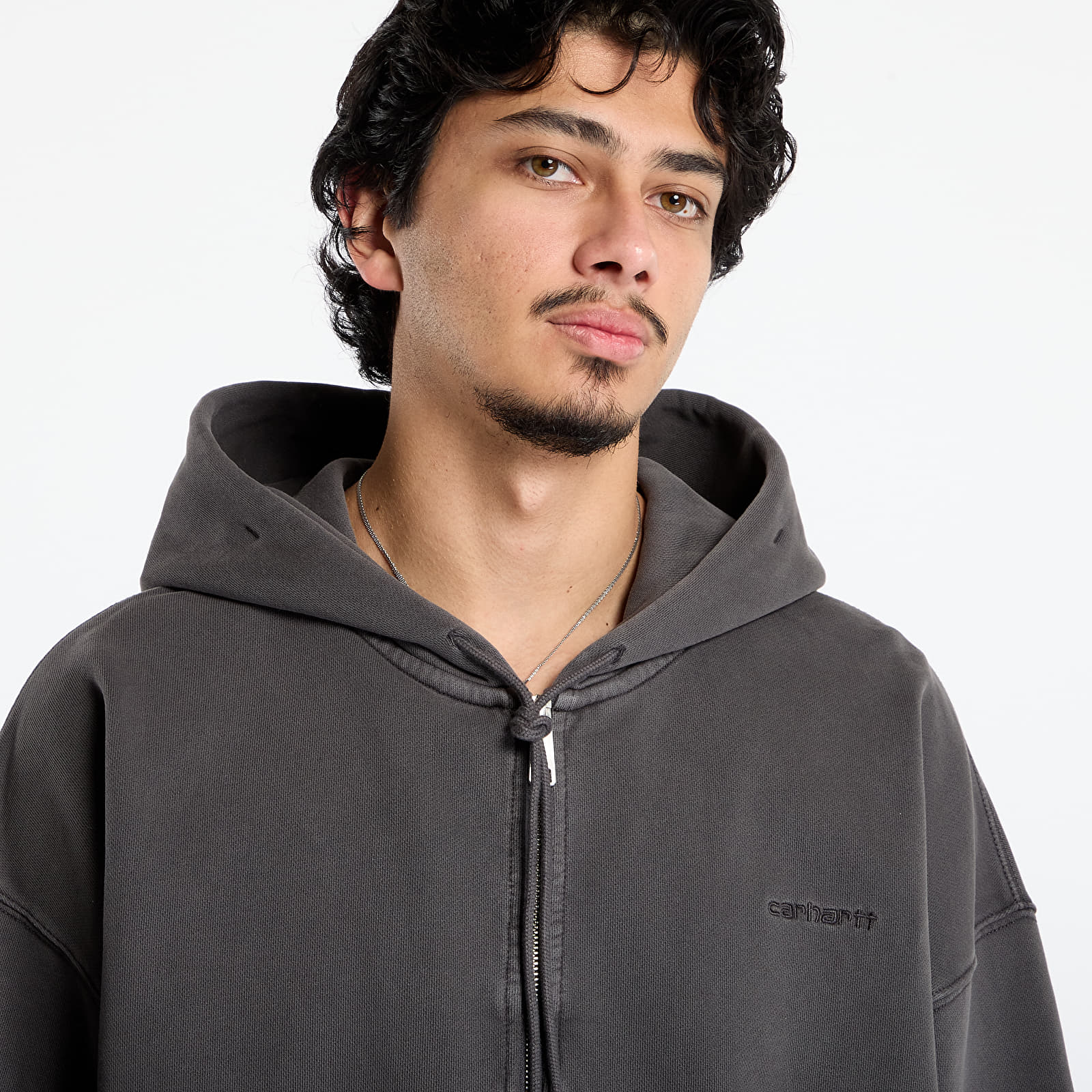 Sweatjacken und Sweatshirts Carhartt WIP Hooded Benton Sweat Jacket Graphite Garment Dyed