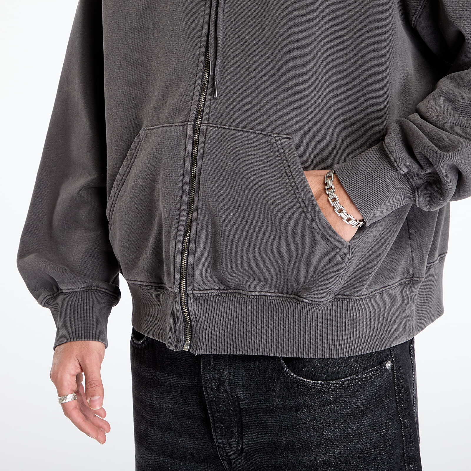Sweatjacken und Sweatshirts Carhartt WIP Hooded Benton Sweat Jacket Graphite Garment Dyed