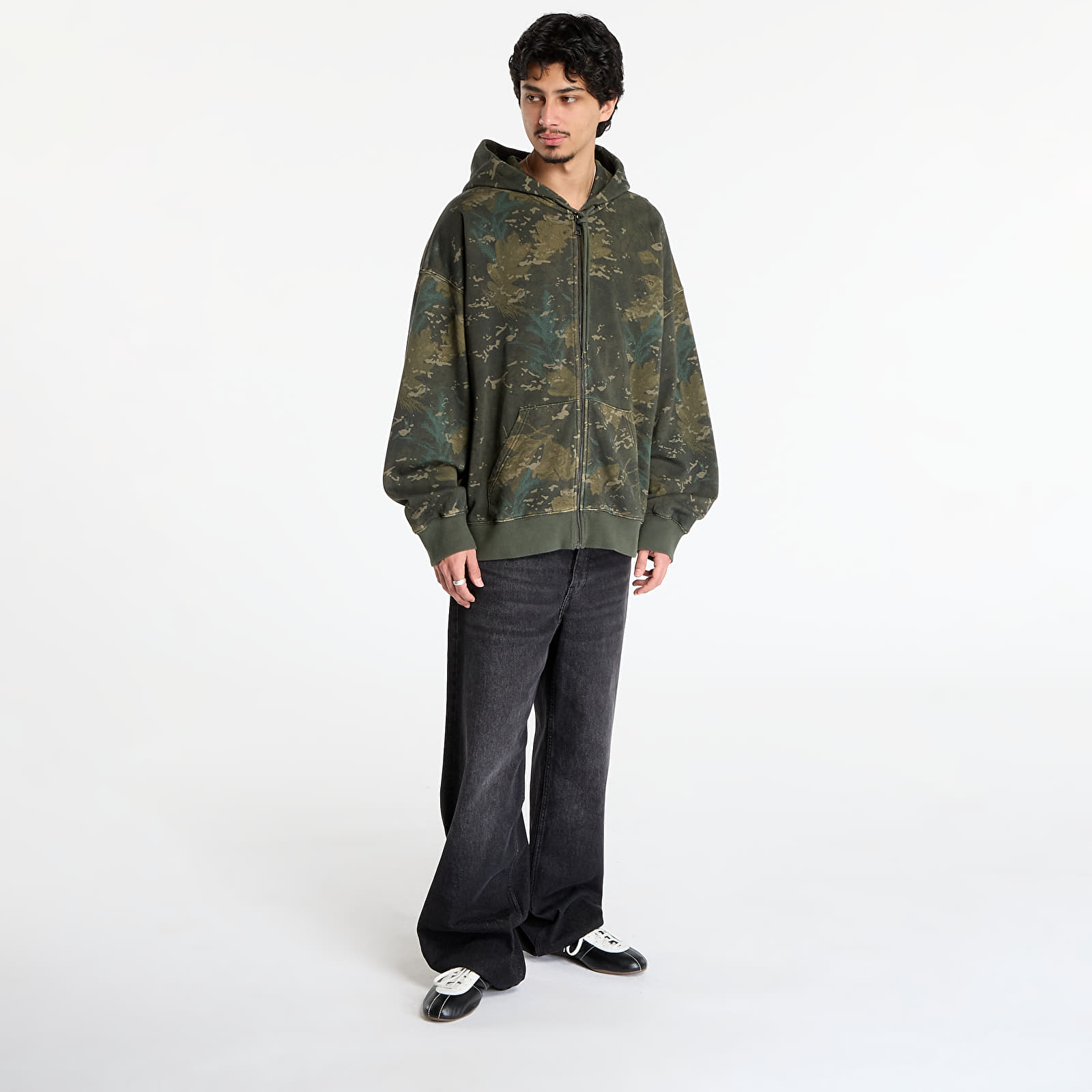 Hoodies and sweatshirts  Carhartt WIP Hooded Benton Sweat Jacket UNISEX Camo Combi/ Green Garment Dyed