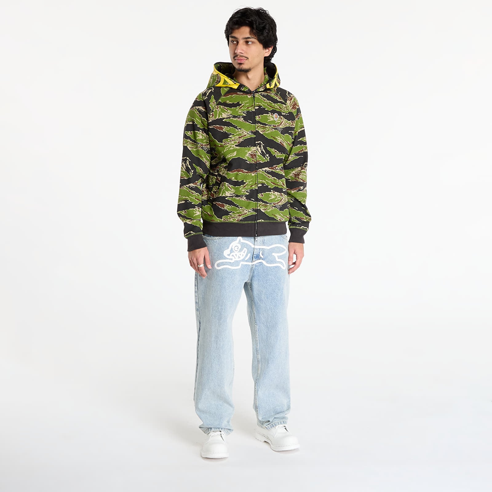 Hanorace pentru bărbați Billionaire Boys Club Icecream Smiley Tiger Stripe Full Zip-Through Hood Camo