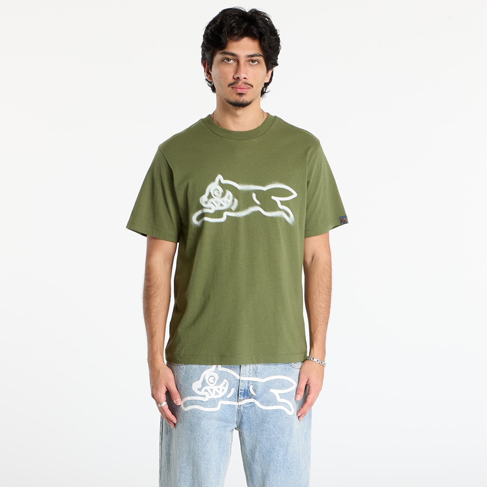 Tricouri bărbați Billionaire Boys Club Icecream Spray Paint Running Dog T-Shirt Green