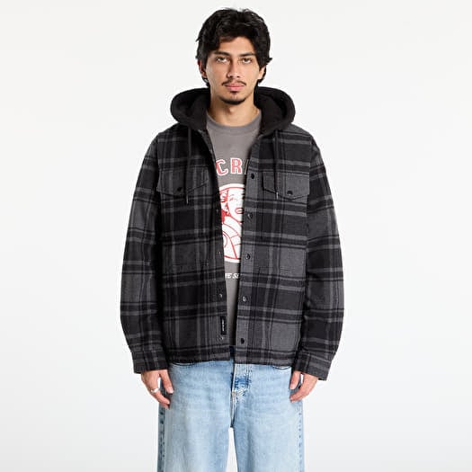 Camisa Vans Piedmont Hooded Plaid S Black/ Asphalt