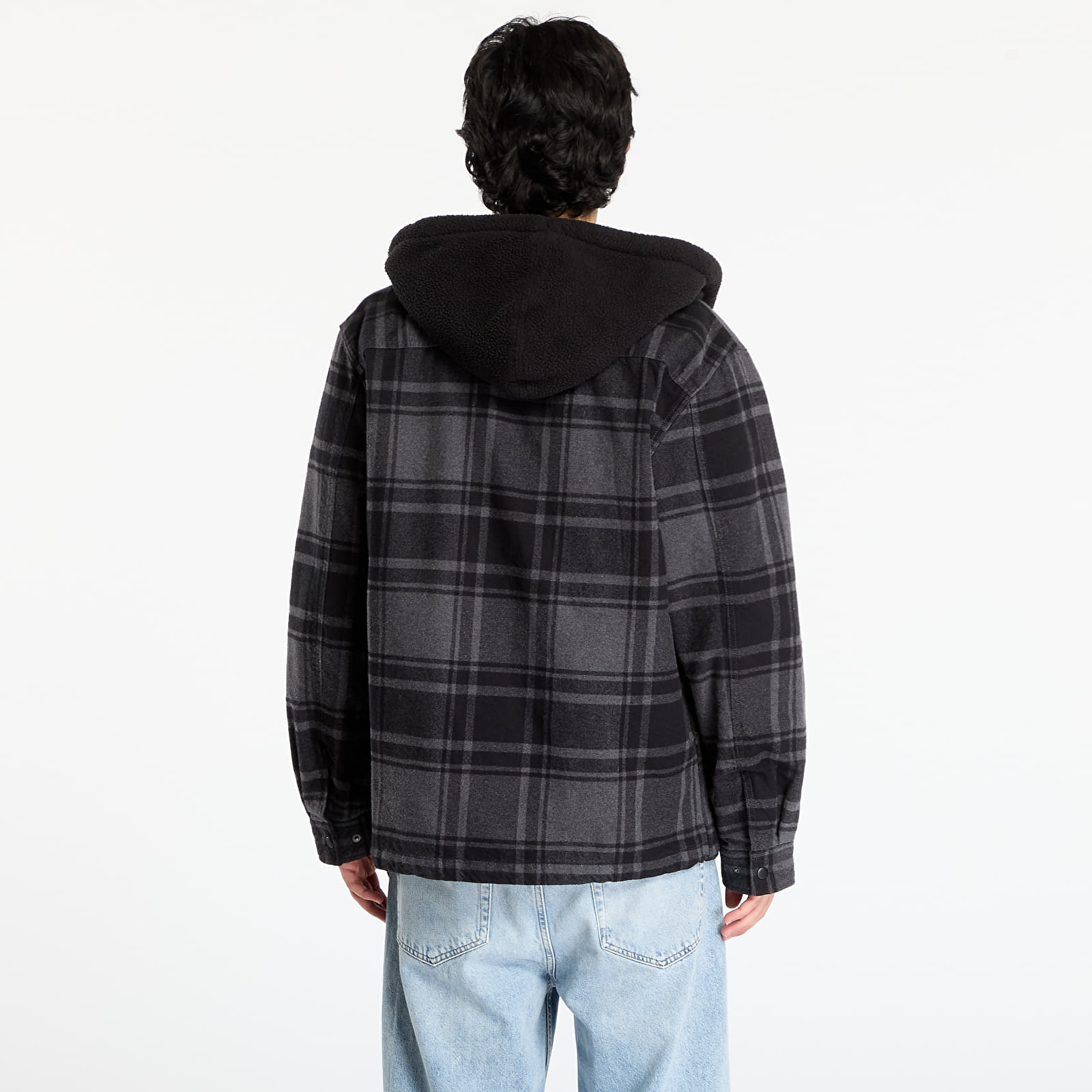 Pánské košile Vans Piedmont Hooded Plaid S Black/ Asphalt
