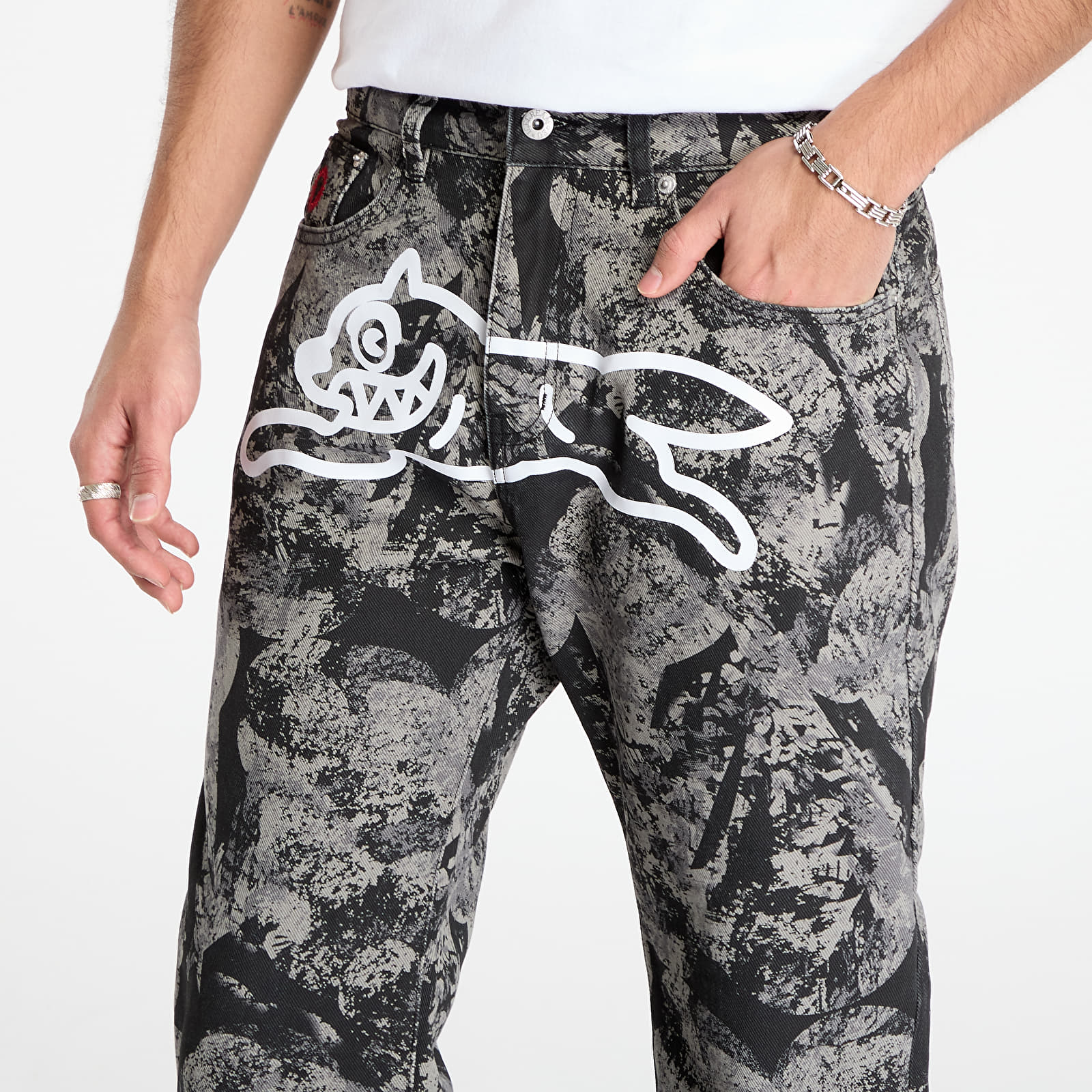 Jeans für Männer Billionaire Boys Club Icecream Cone Stamp Denim Pants Grey