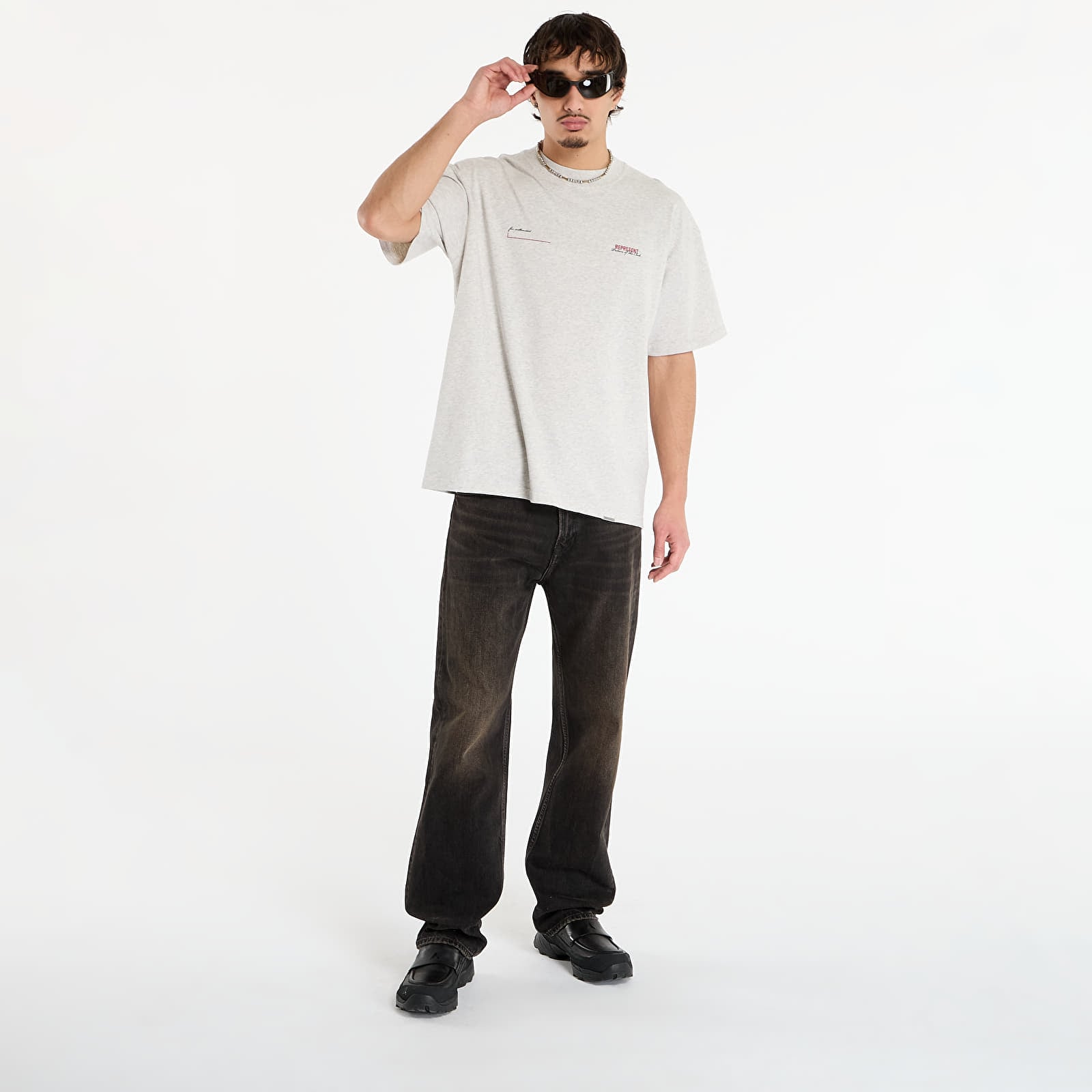 T-skjorter for menn REPRESENT Patron Of The Club T-Shirt UNISEX Cream Marl