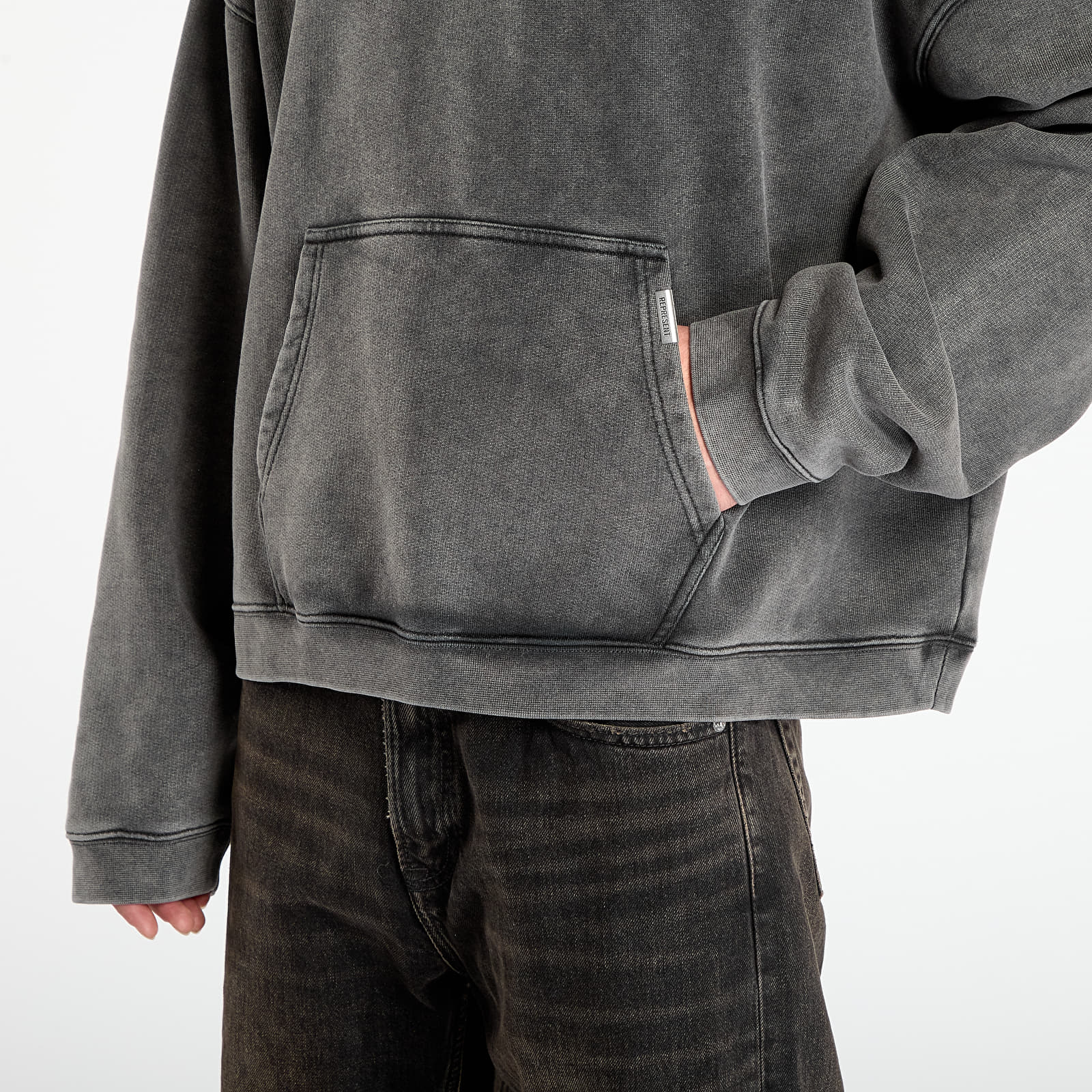 Men's hoodies REPRESENT Initial Boxy Hoodie UNISEX Vintage Grey
