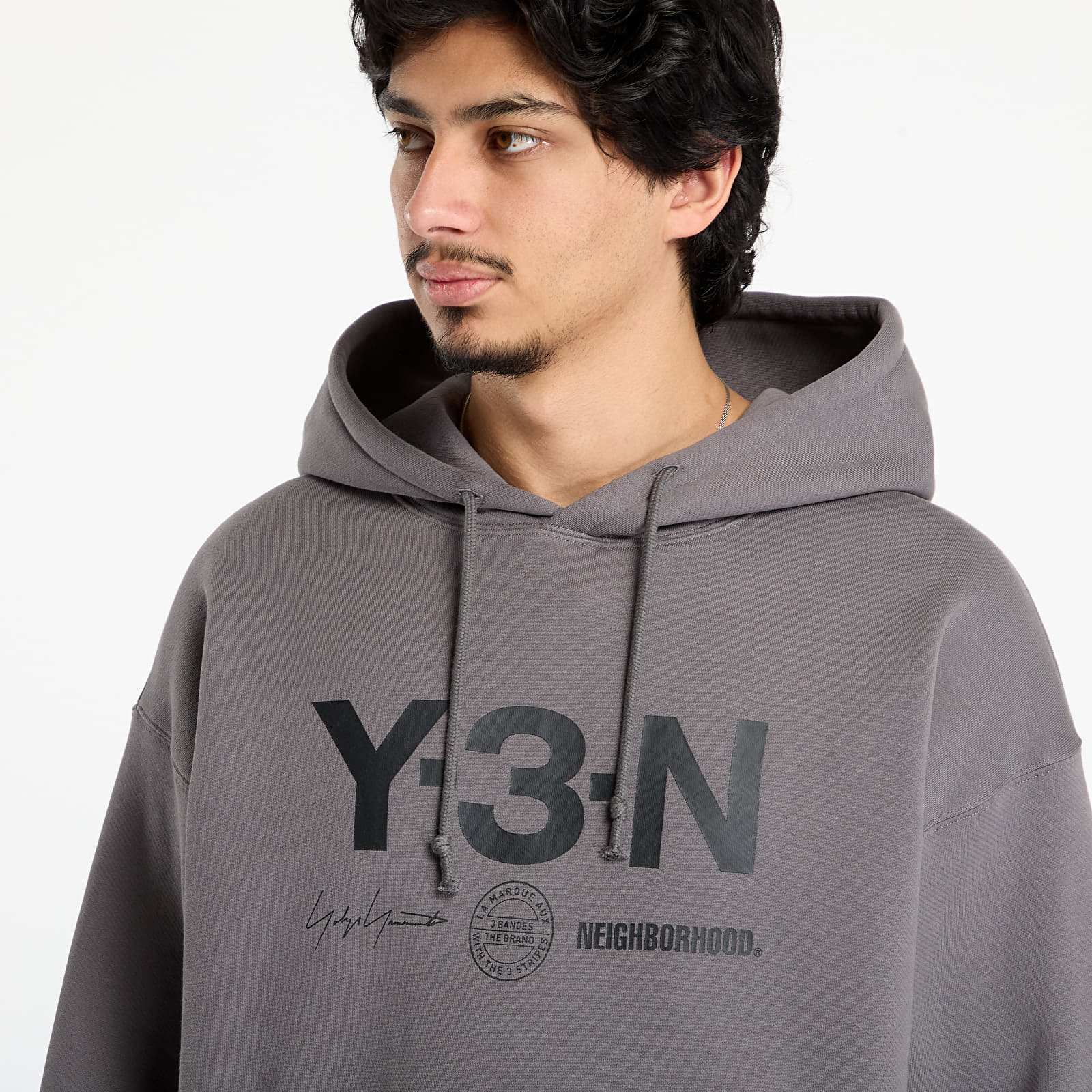 Meeste kapuutsiga dressid Y-3 x Neighborhood Graphic Hoodie UNISEX Granite