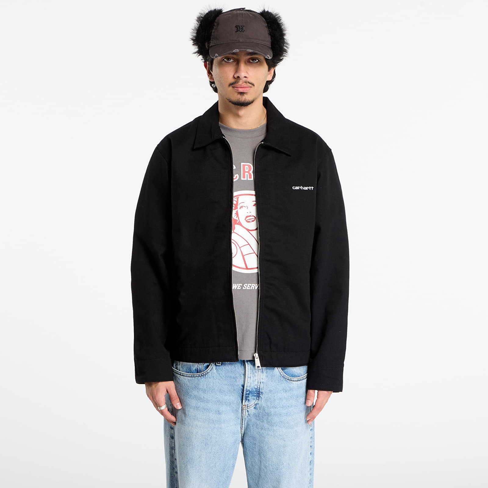 Jachetă Carhartt WIP Module Script Jacket UNISEX Black/ White Rigid XXL