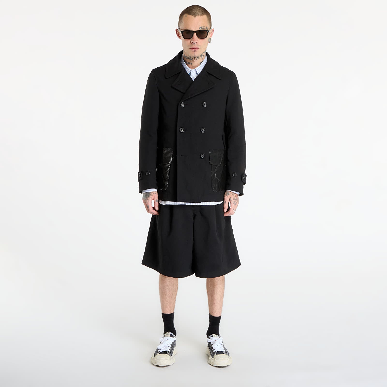 Men's trousers Comme des Garçons SHIRT Short Pleated Trousers With Patch Pockets Black