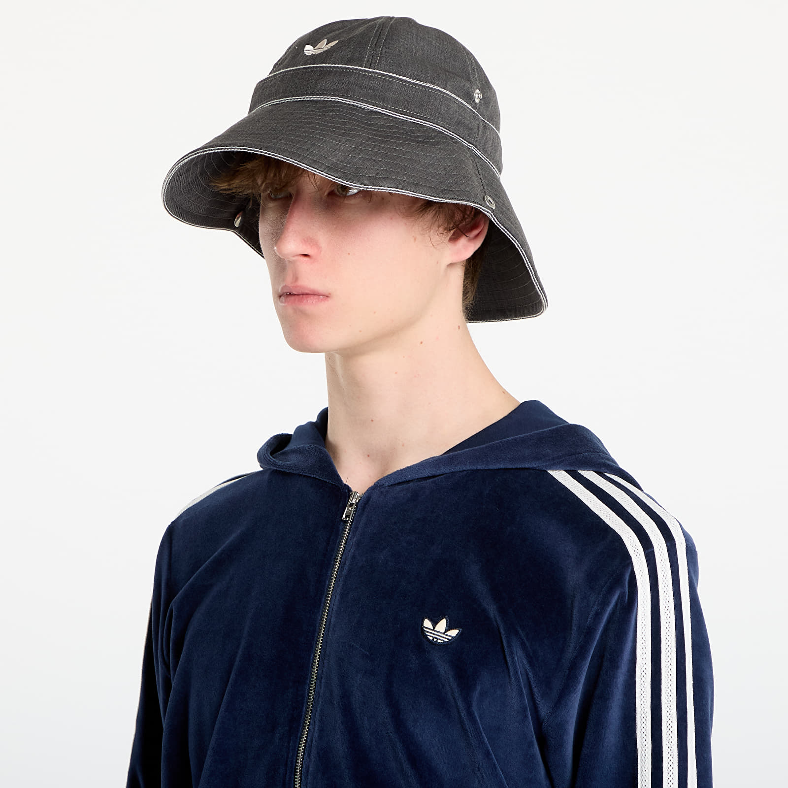 Men's caps adidas x Wales Bonner Bucket Hat Dark Grey Heather/ Orbit Grey