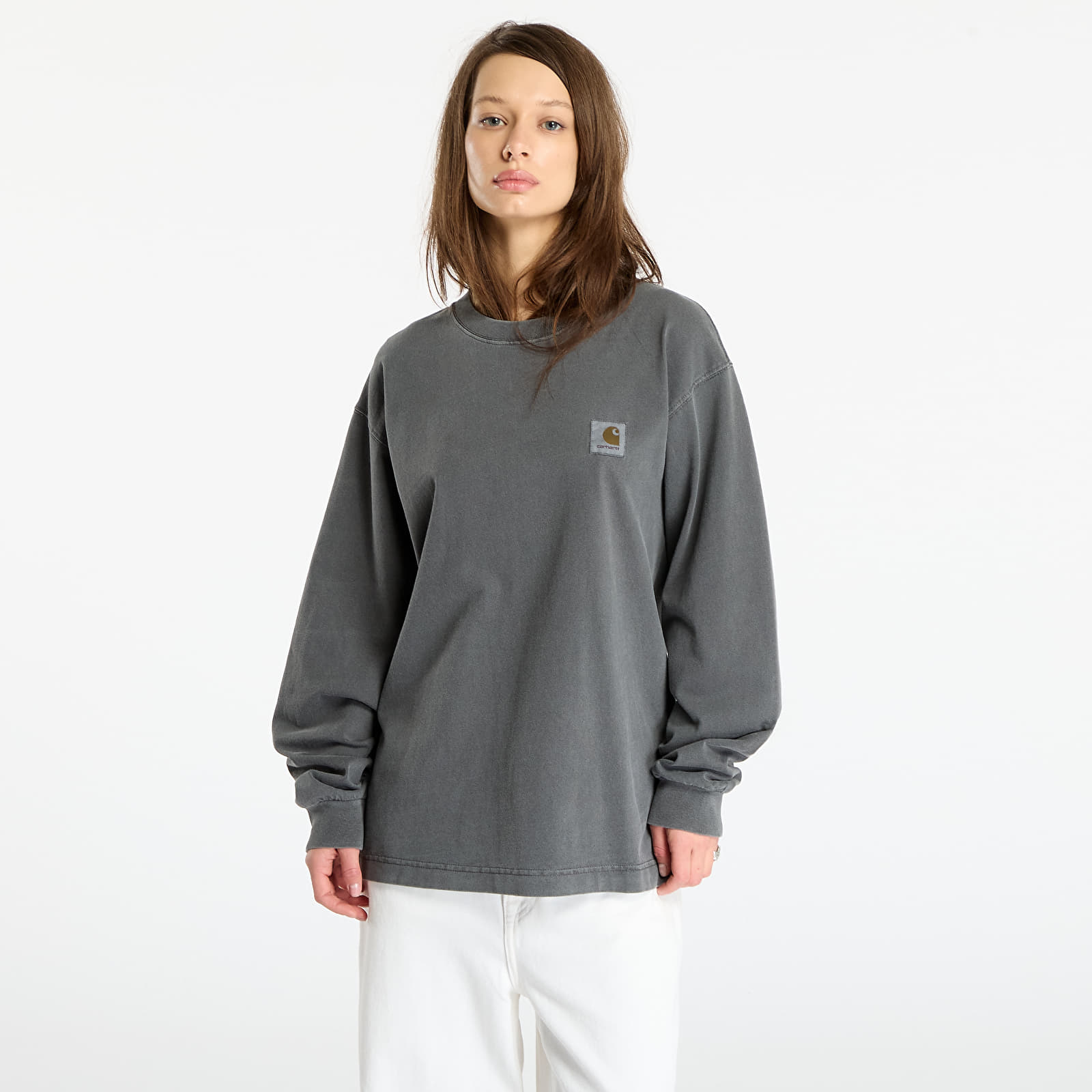 Trička Carhartt WIP L/S Vista T-Shirt UNISEX Black Garment Dyed