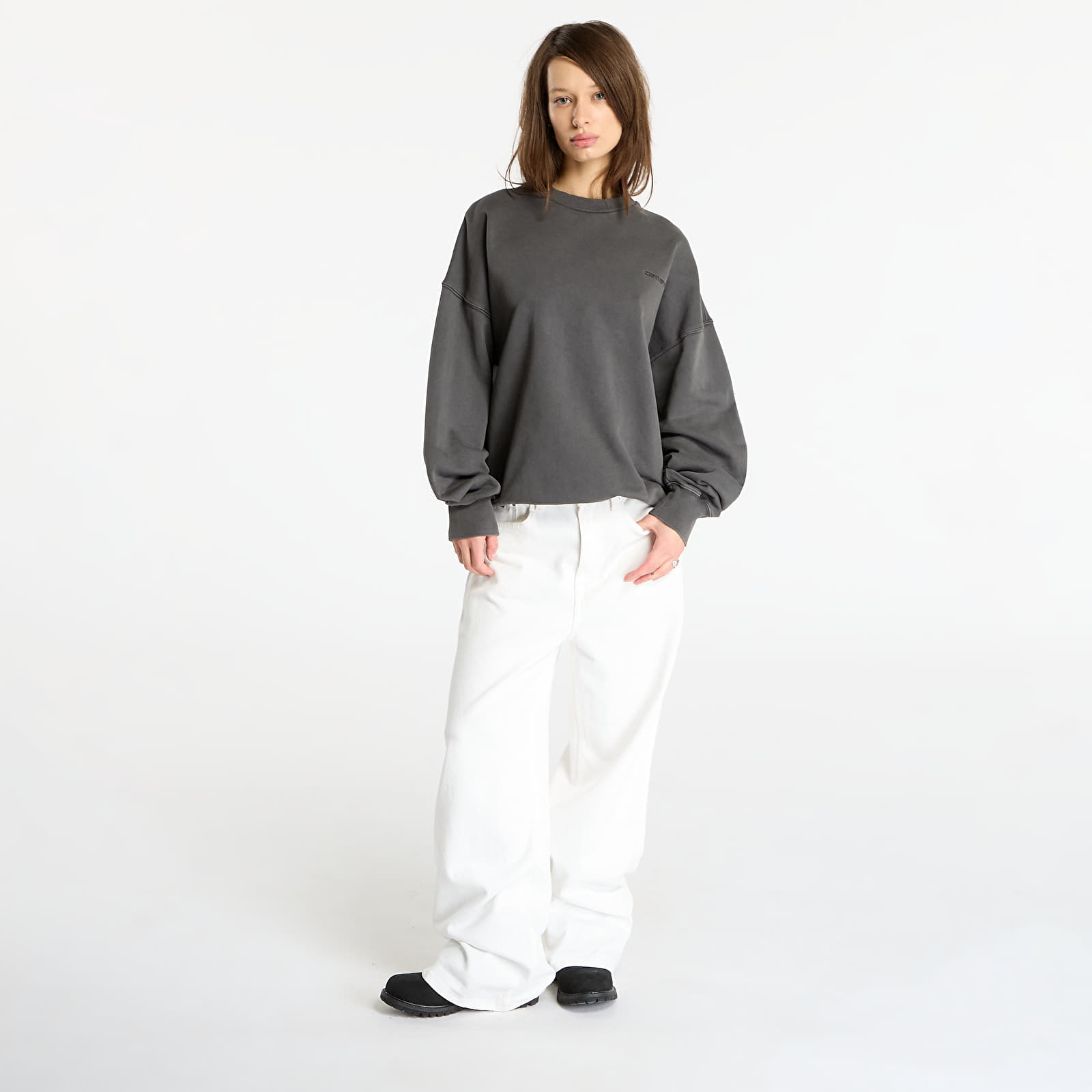 Sweatjacken und Sweatshirts Carhartt WIP Benton Sweat Graphite Garment Dyed