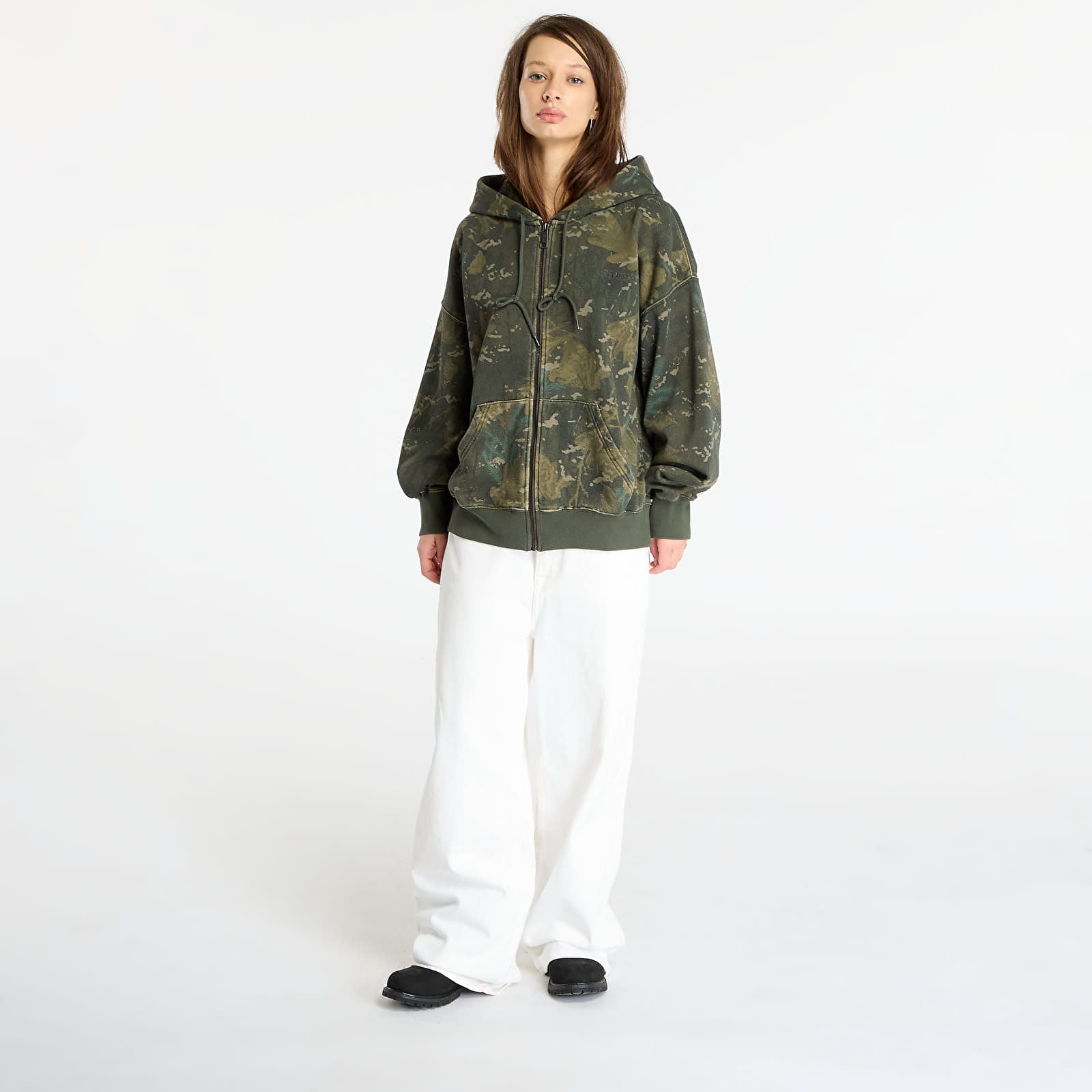 Hoodies and sweatshirts  Carhartt WIP Hooded Benton Sweat Jacket UNISEX Camo Combi/ Green Garment Dyed