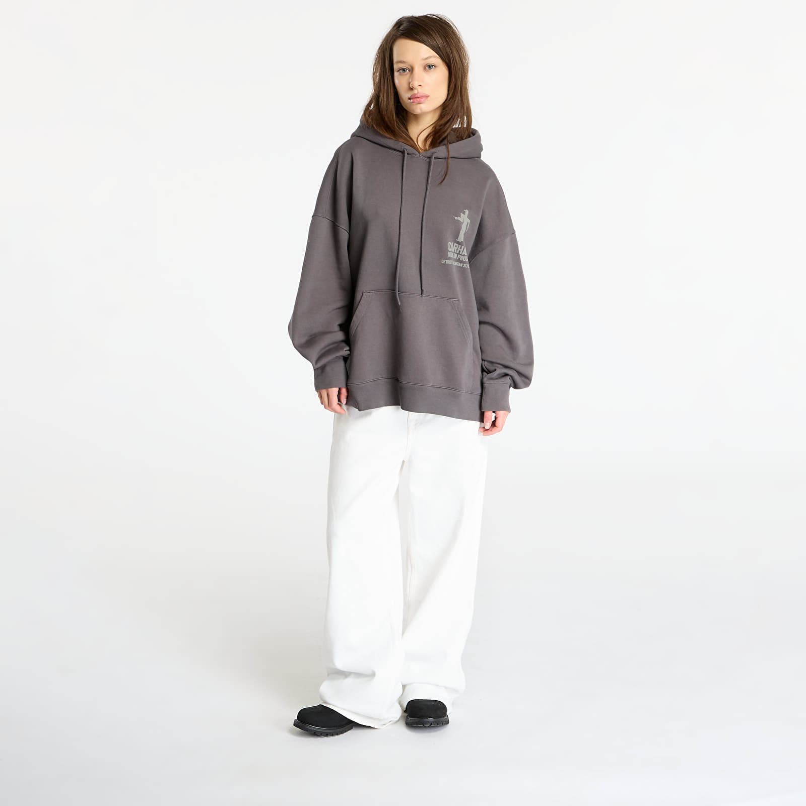 Sweatjacken und Sweatshirts Carhartt WIP Hooded Distance Sweat Graphite Stone Dyed