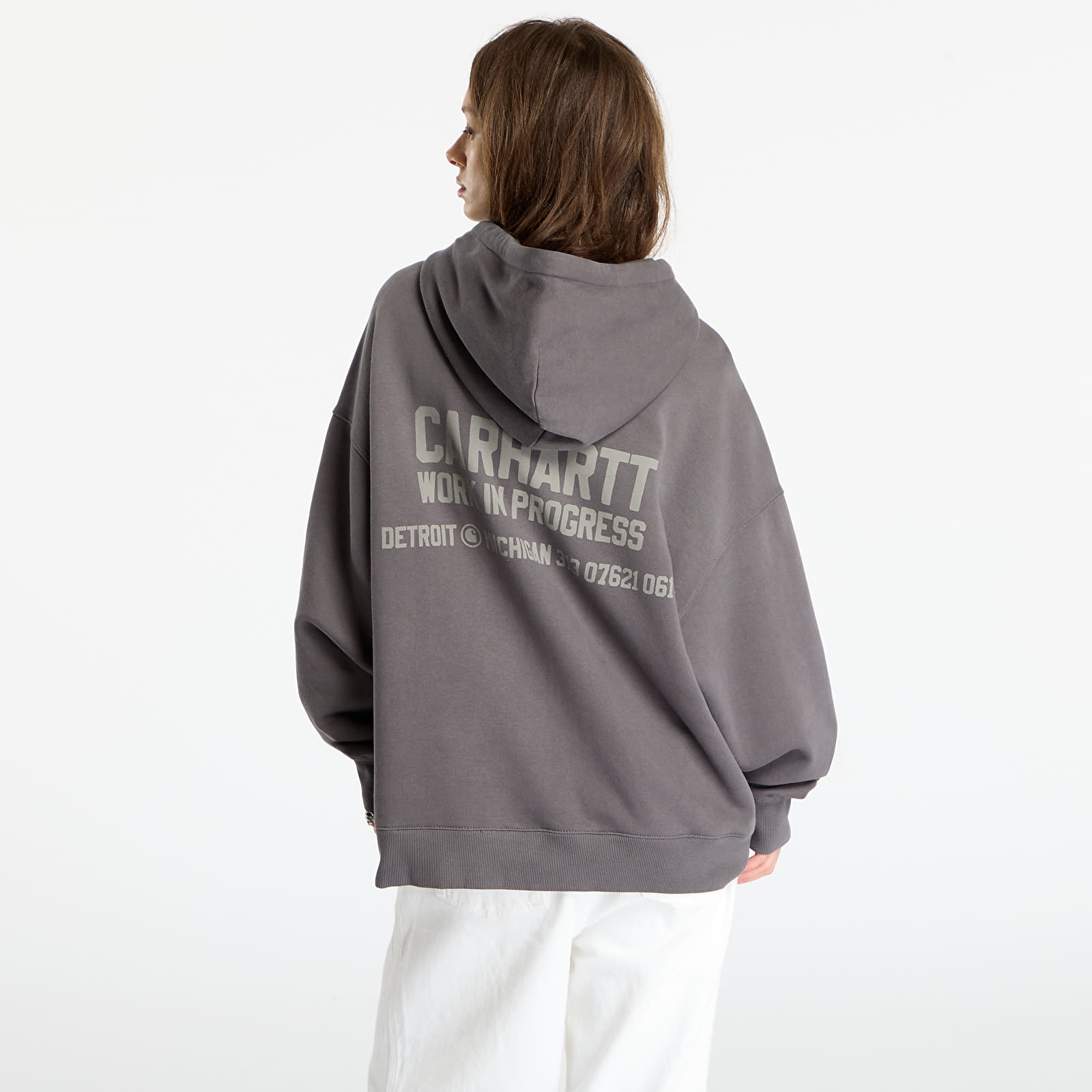 Sweatjacken und Sweatshirts Carhartt WIP Hooded Distance Sweat Graphite Stone Dyed
