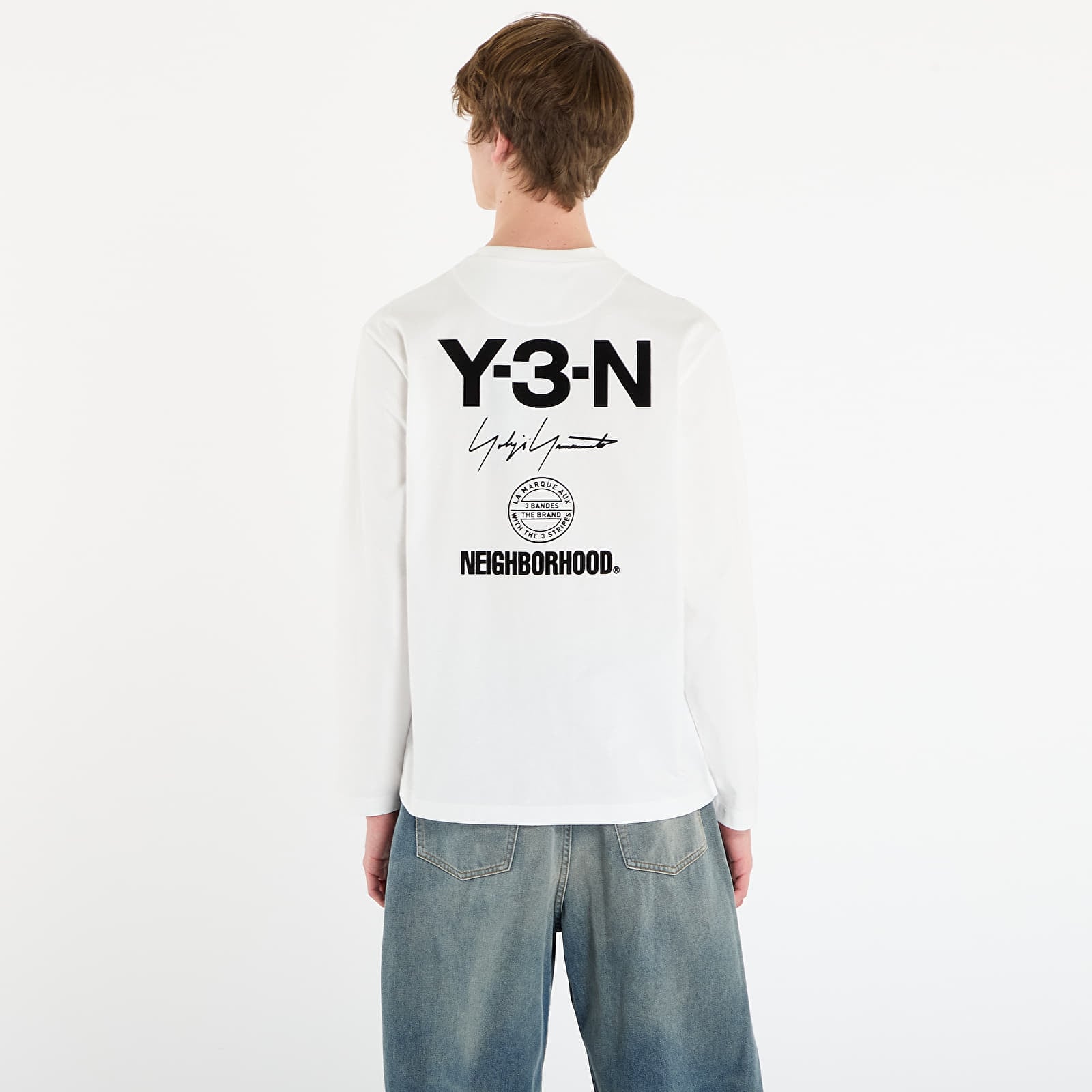 Pánská trička Y-3 x Neighborhood Logo Long Sleeve Tee UNISEX Core White