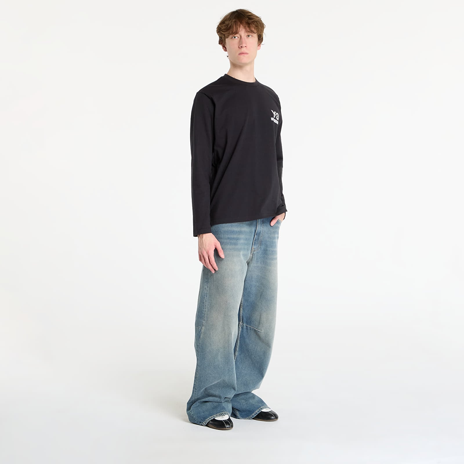Мъжки тениски Y-3 x Neighborhood Logo Long Sleeve Tee UNISEX Black