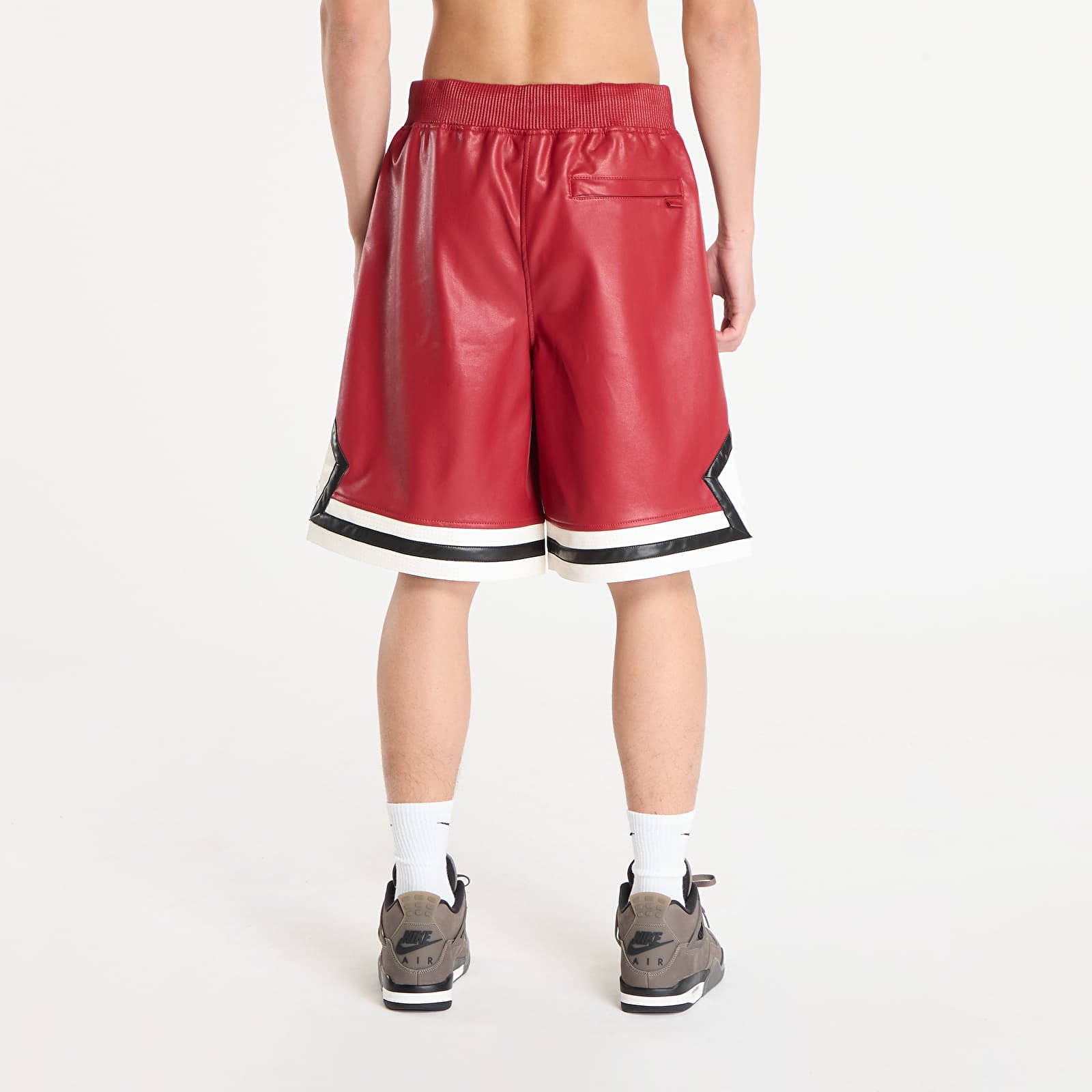 Pantaloncini Air Jordan Men's Faux Leather Shorts Wings Jrdn Red/ Sail/ Sierra Red