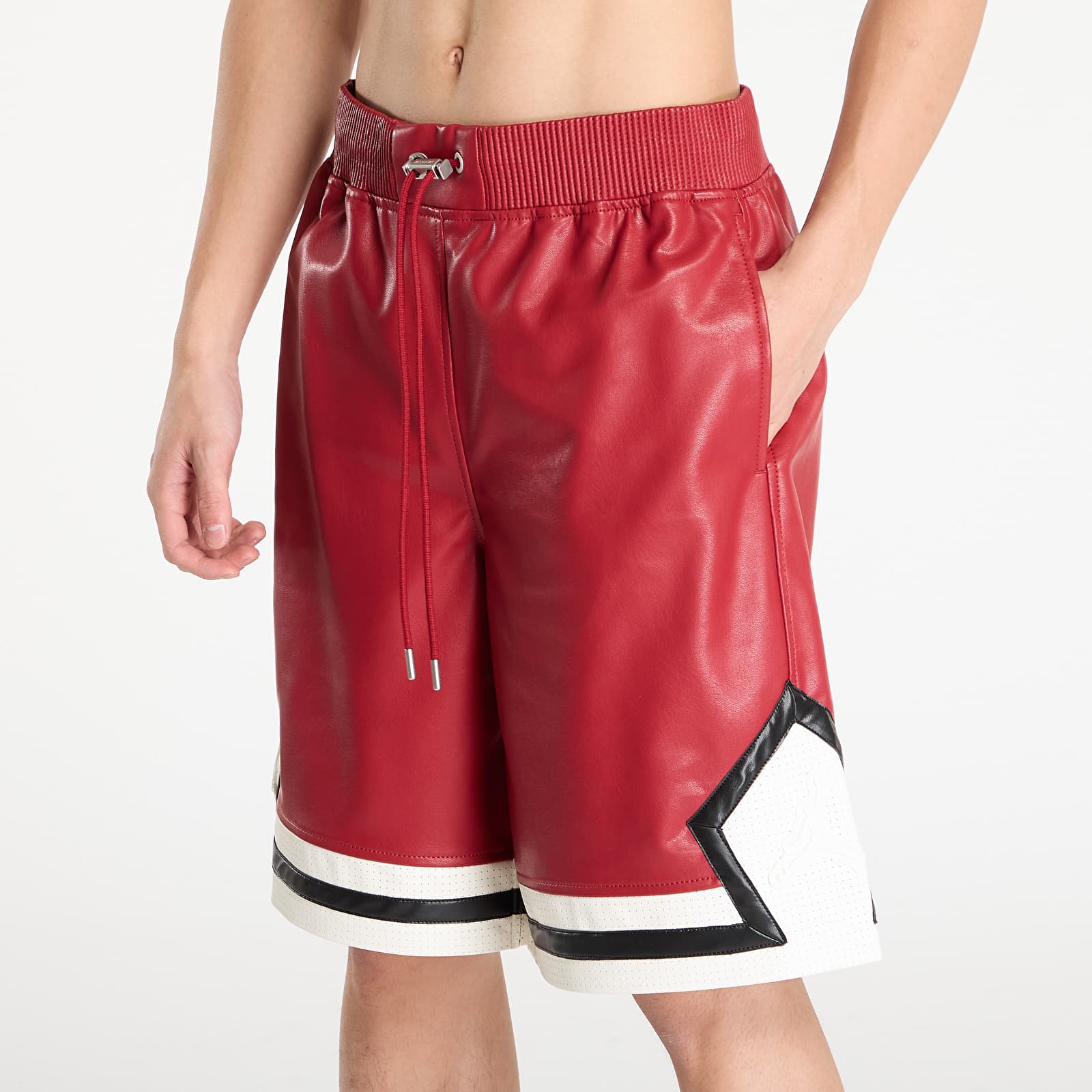 Pantaloncini Air Jordan Men's Faux Leather Shorts Wings Jrdn Red/ Sail/ Sierra Red