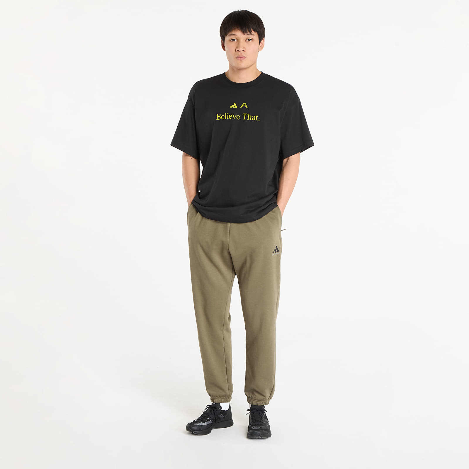 Magliette da uomo adidas x Anthony Edwards Tee Black/ Preloved Lime