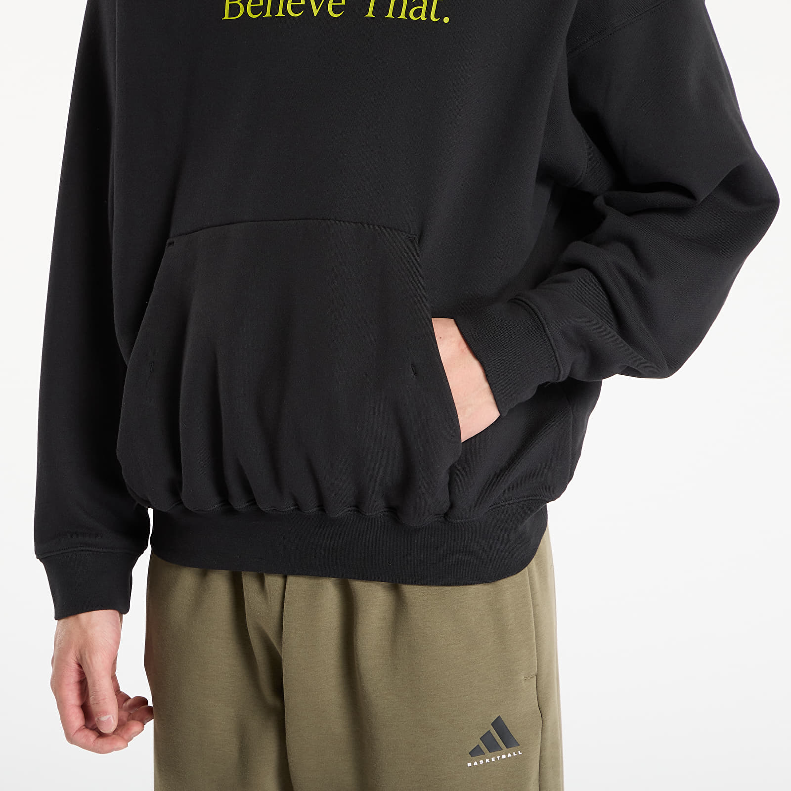 Felpe con cappuccio uomo adidas x Anthony Edwards Hoody Black/ Preloved Lime