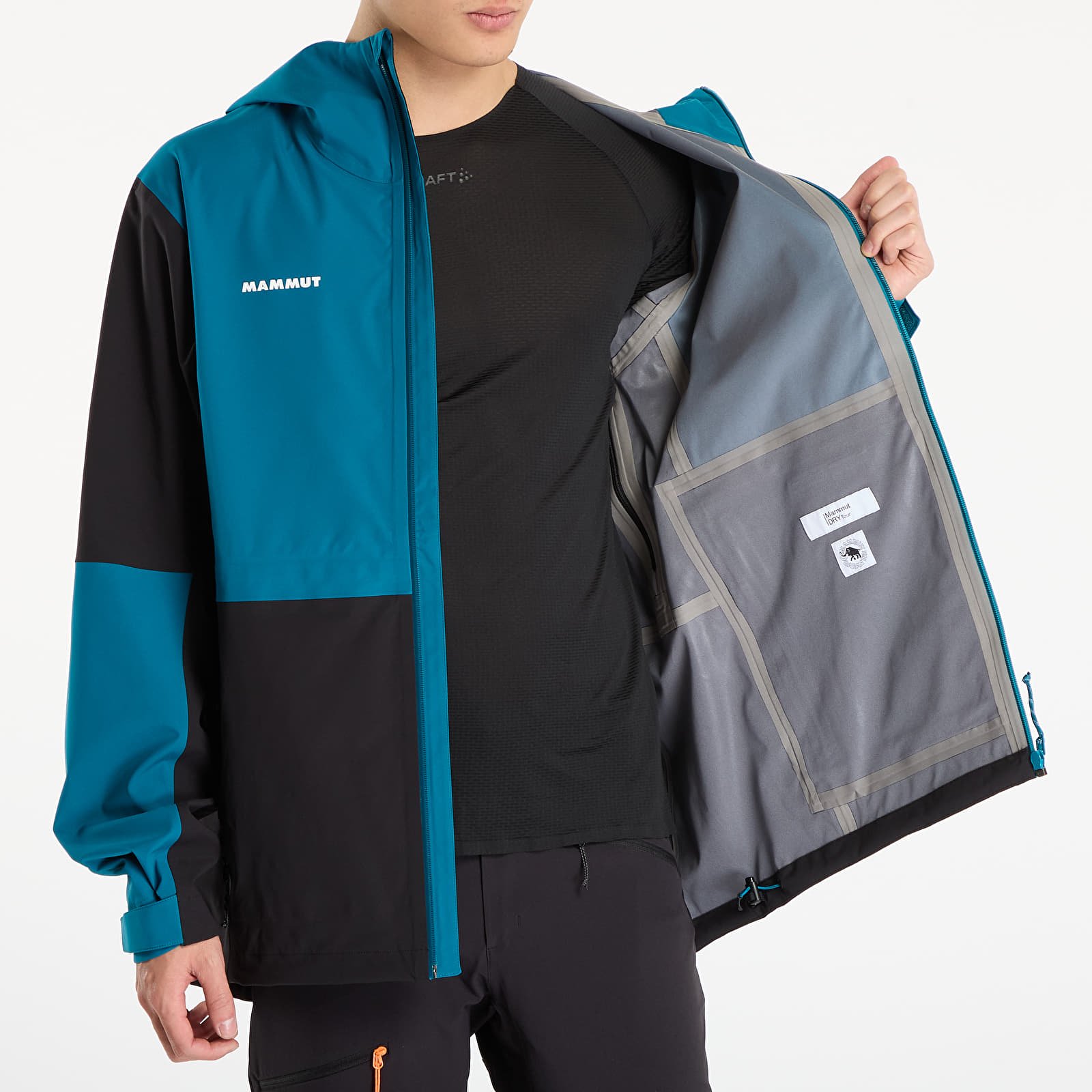 Jakker for menn Mammut Linard Guide HS Hooded Jacket Men Black/ Deep Teal