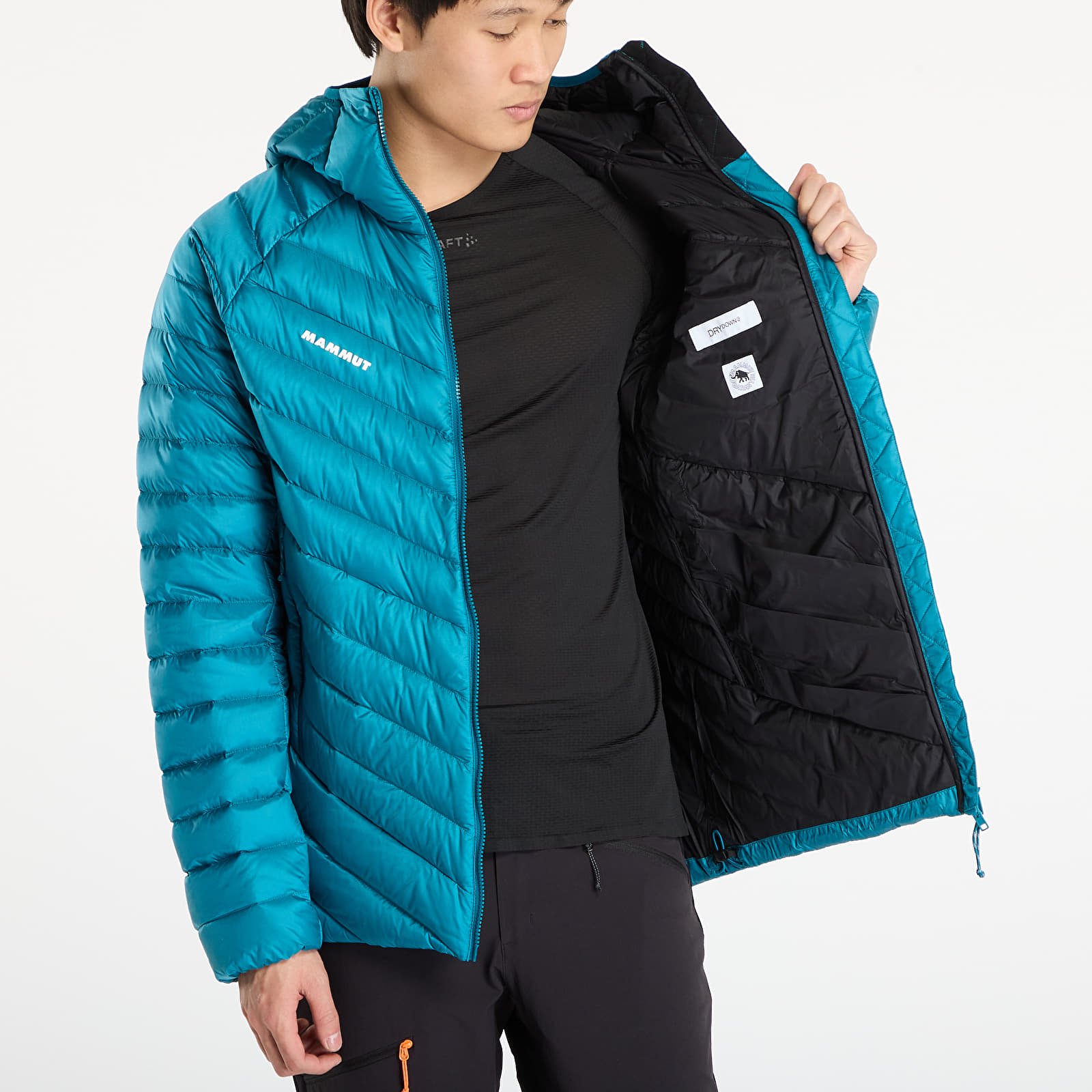 Herrenjacken Mammut Broad Peak IN Hooded Jacket Men Deep Teal/ Black