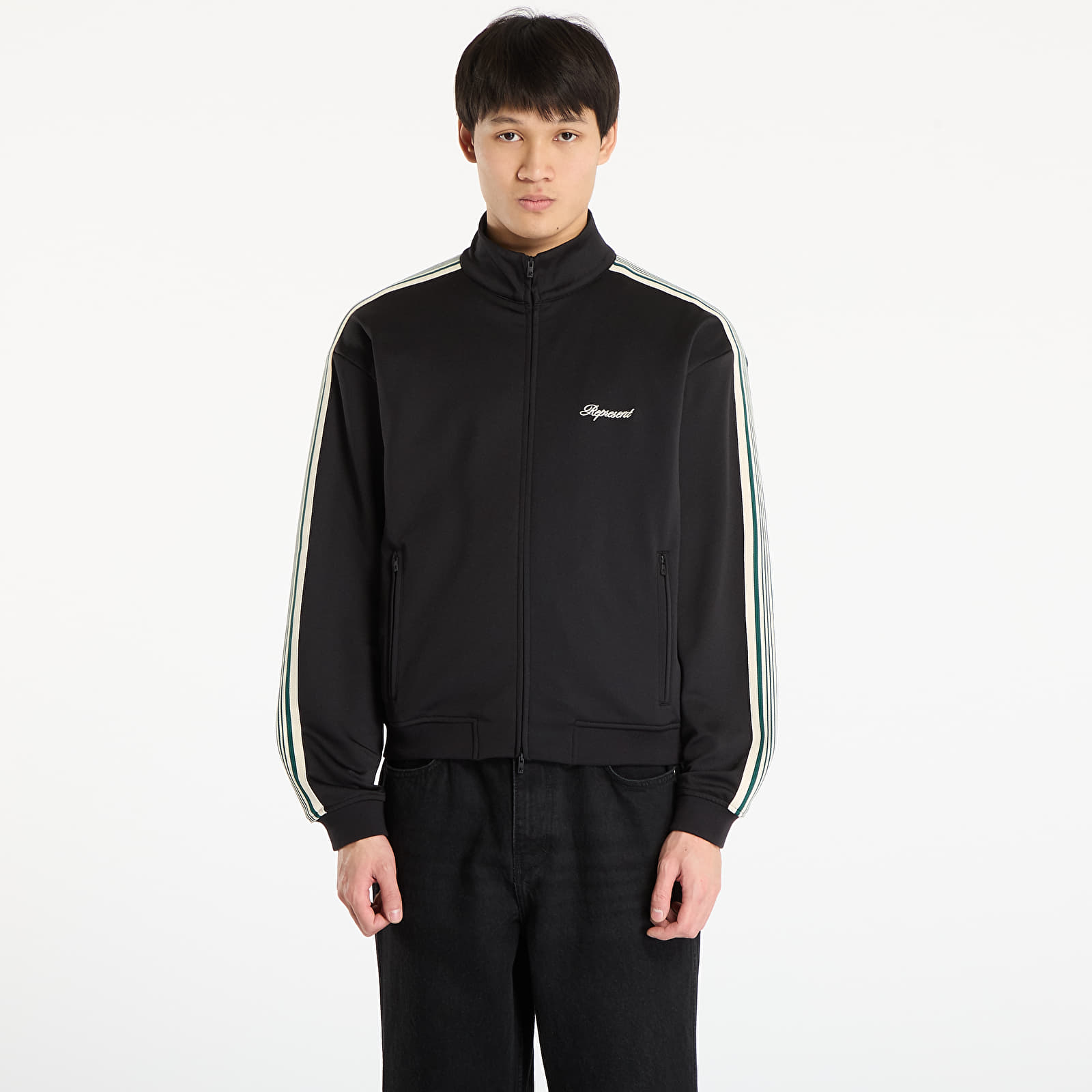 Jachete pentru bărbați REPRESENT Taped Track Jacket UNISEX Jet Black
