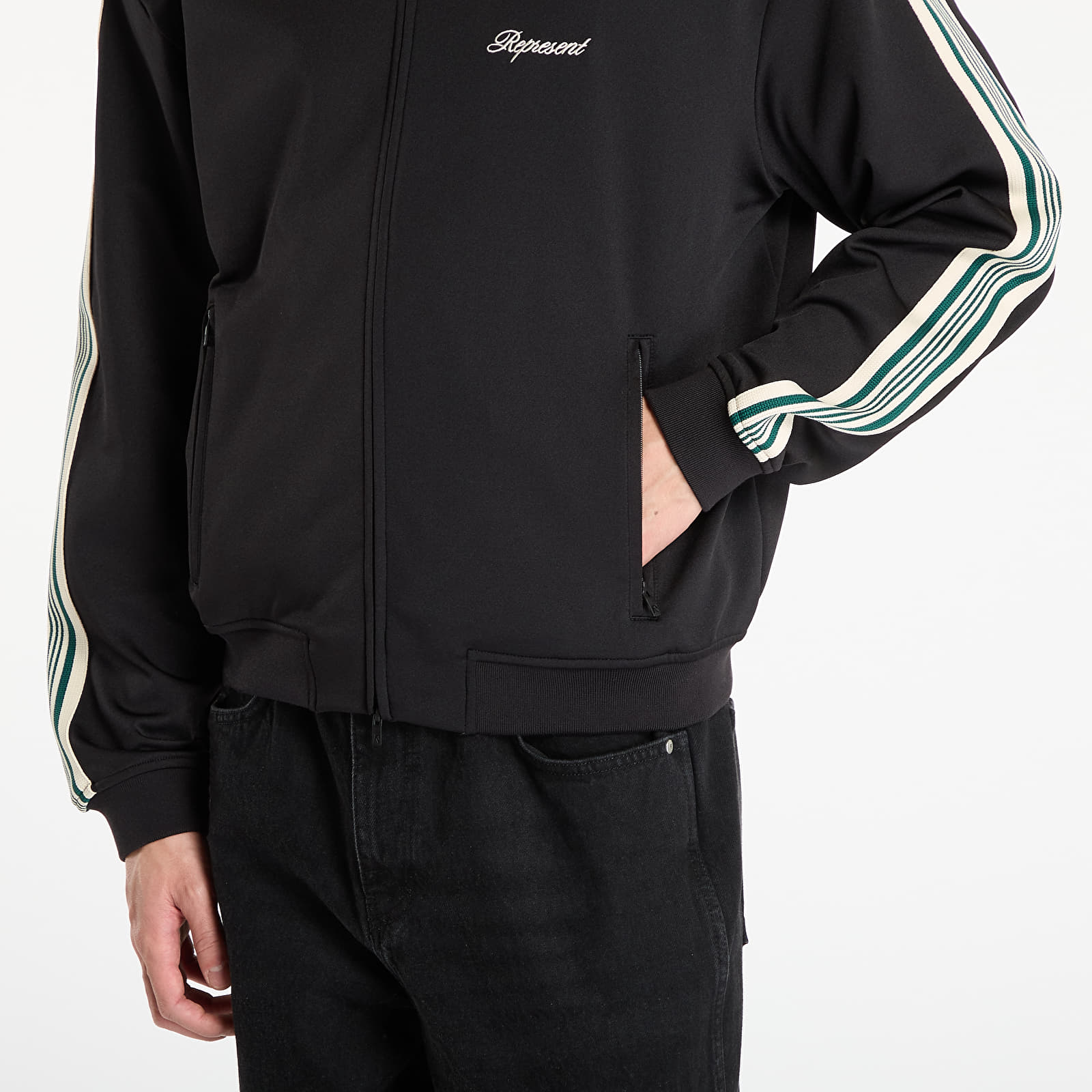 Jachete pentru bărbați REPRESENT Taped Track Jacket UNISEX Jet Black