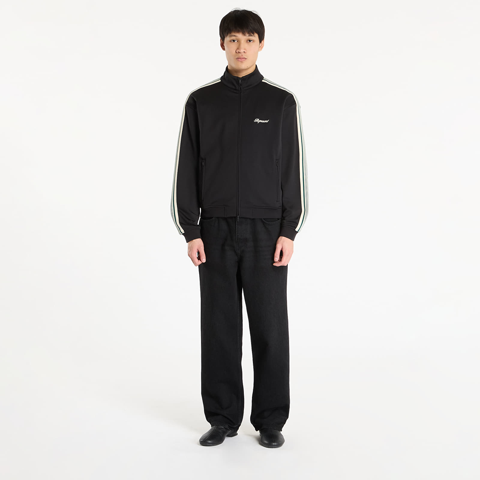 Jachete pentru bărbați REPRESENT Taped Track Jacket UNISEX Jet Black