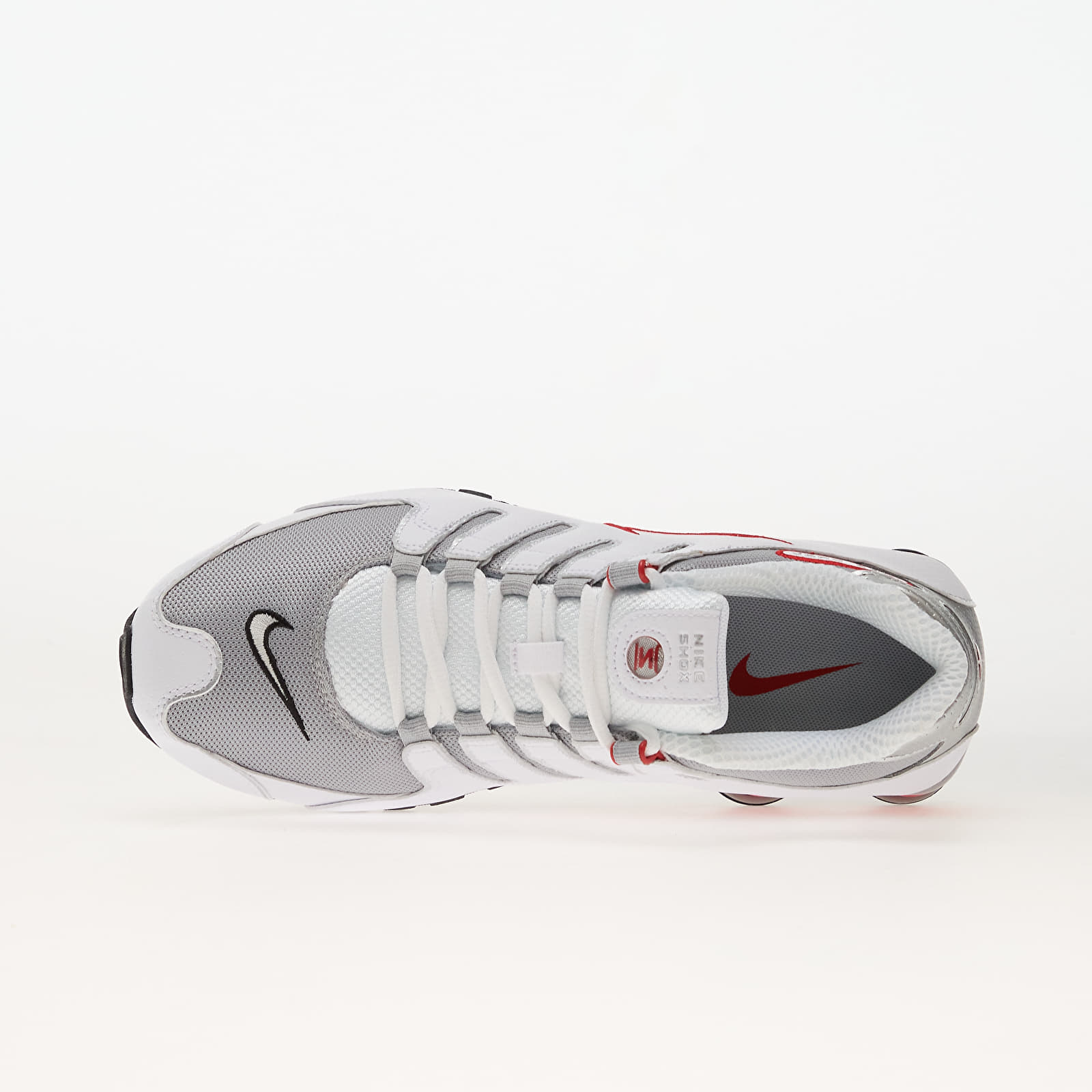 Herren Sneaker und Schuhe Nike Shox Nz White/ Metallic Silver-Sport Red