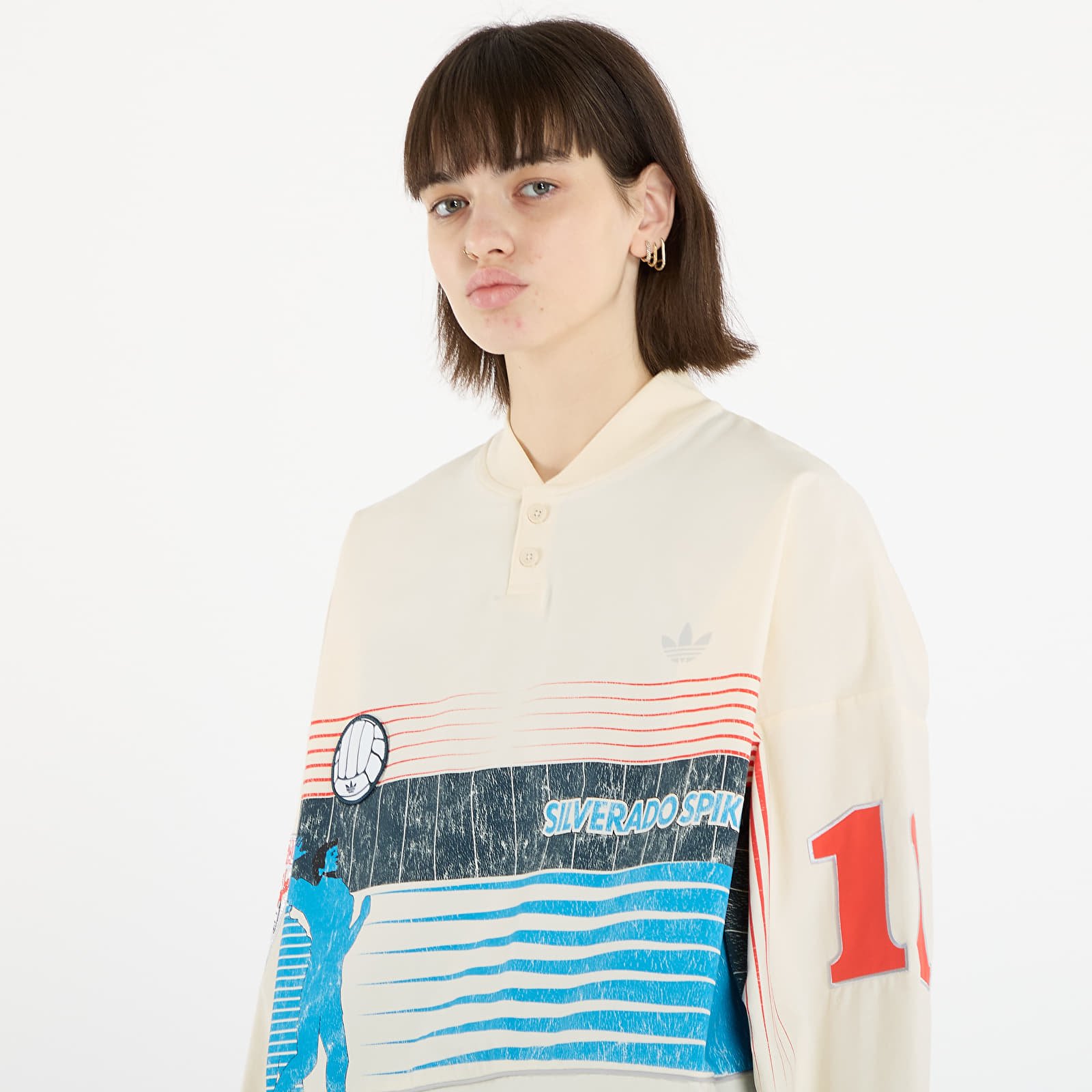 Mikiny adidas Archive Summersport Sweatshirt Cream White