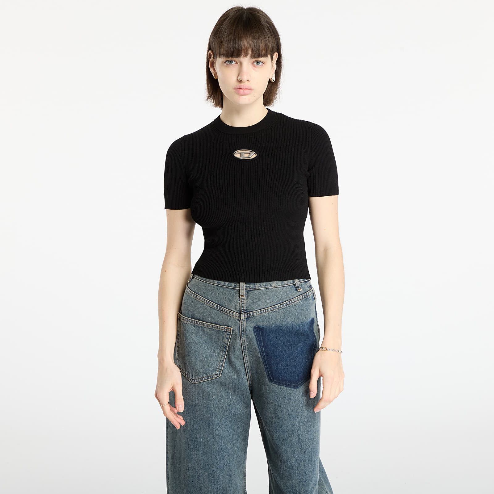 Тениска DIESEL M-Valari-Ss Knitwear Black XS