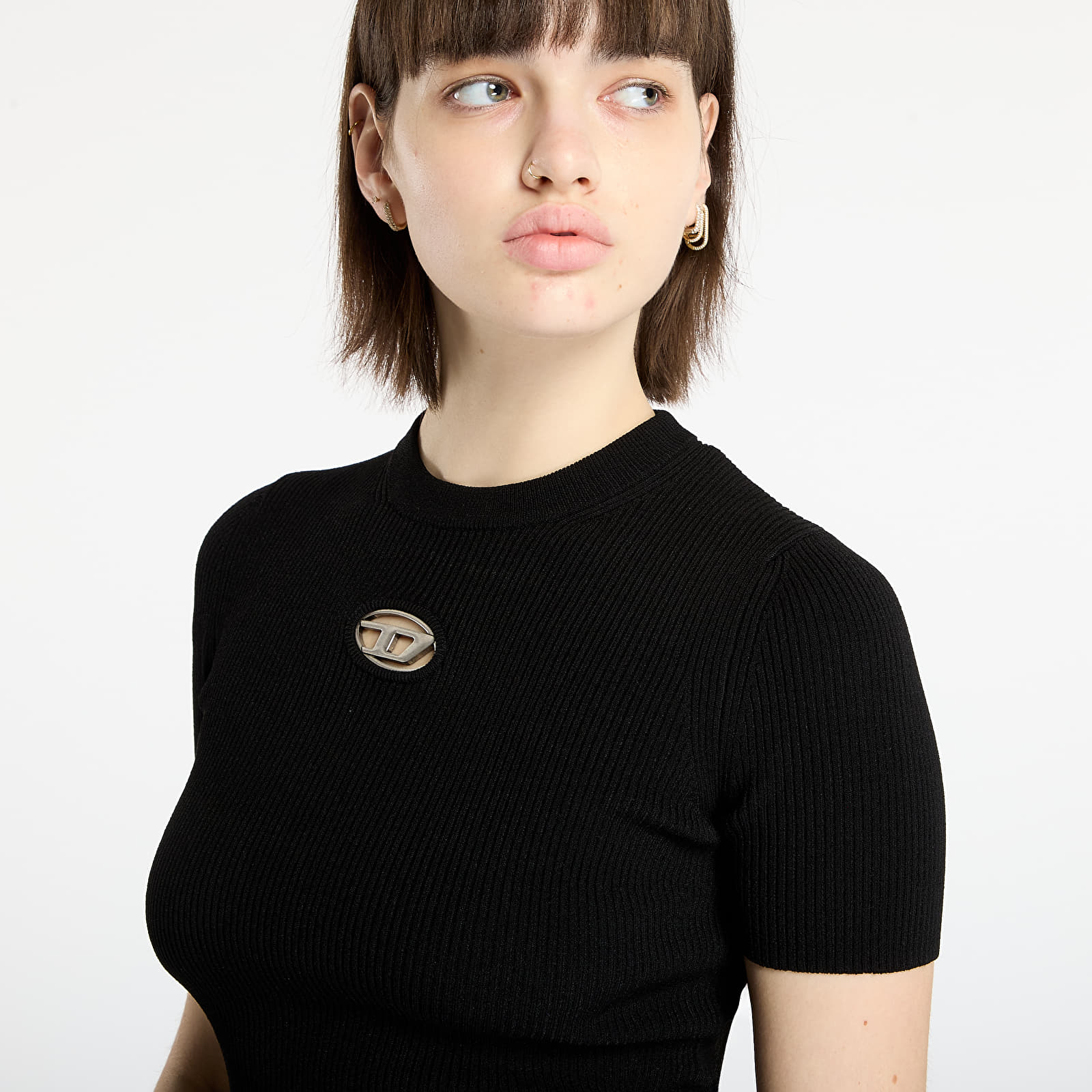 T-shirts DIESEL M-Valari-Ss Knitwear Black