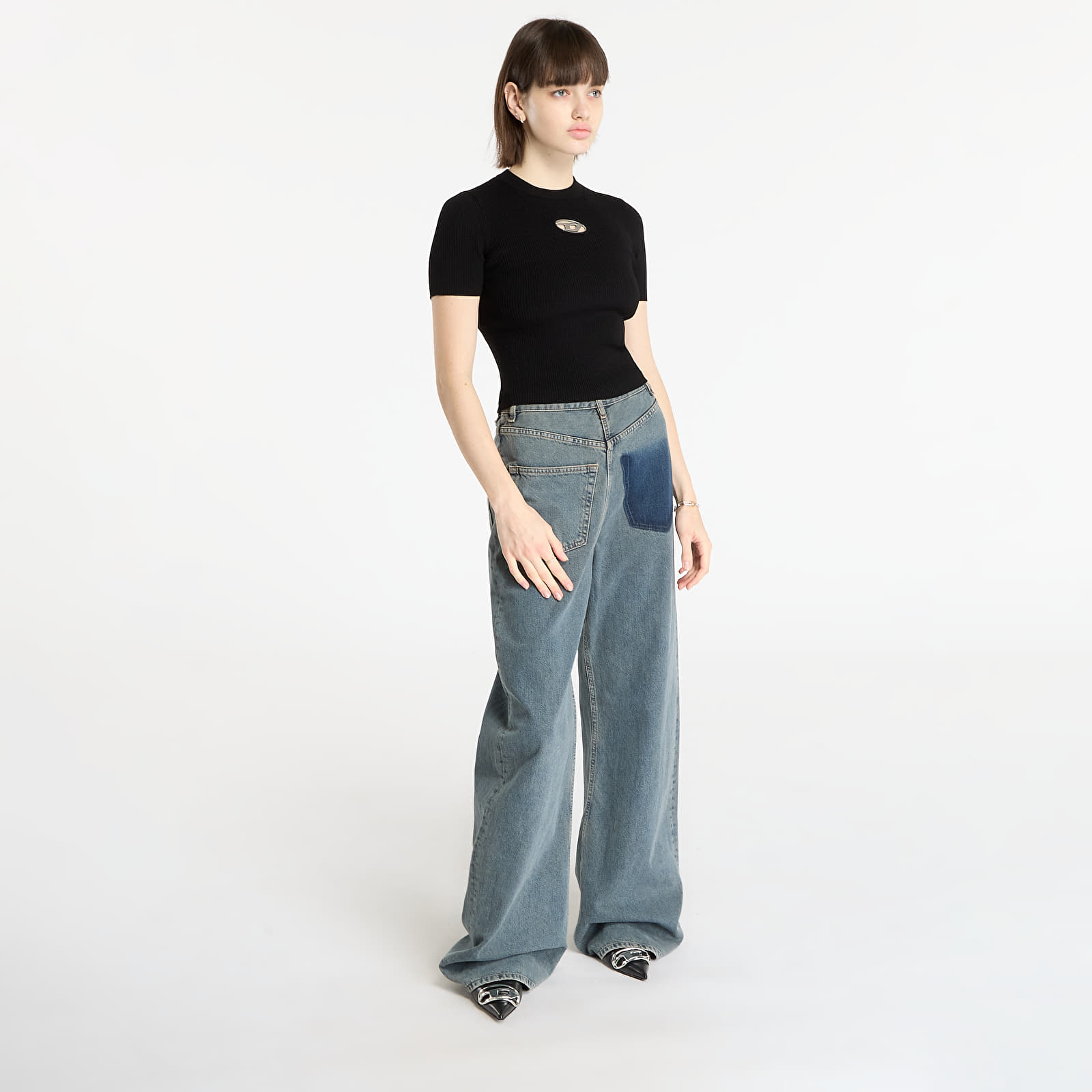 T-shirts DIESEL M-Valari-Ss Knitwear Black