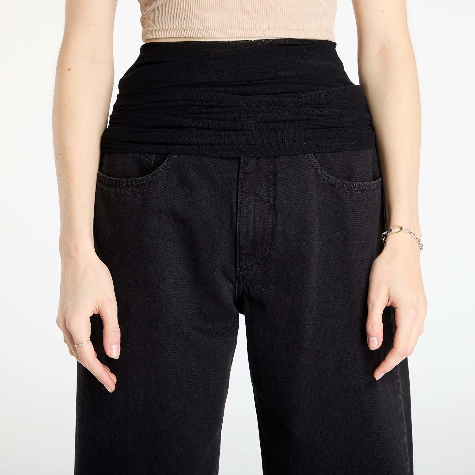 Dámské jeans MM6 Rtw Show Pants 5 Pockets Black