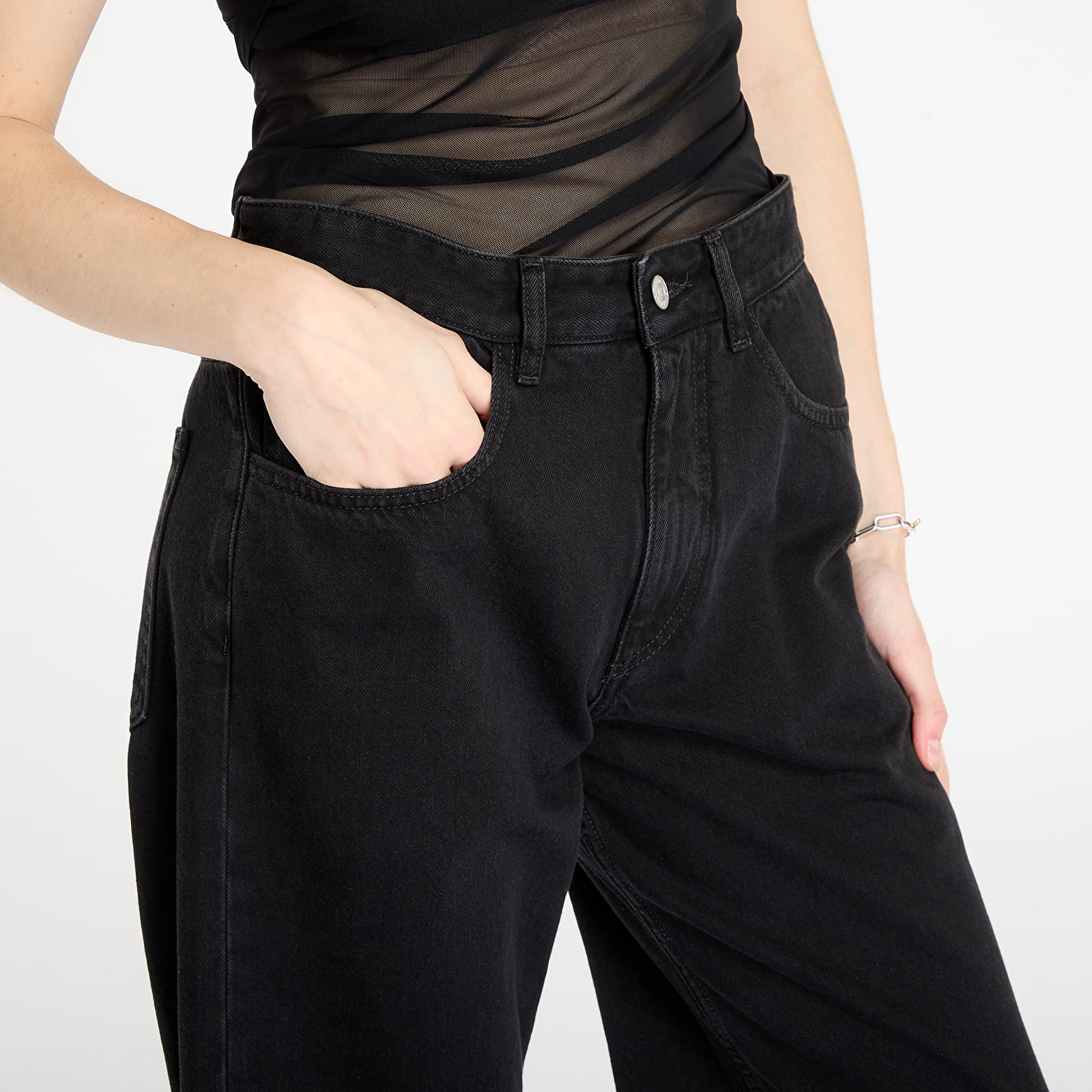 Dámské jeans MM6 Rtw Show Pants 5 Pockets Black